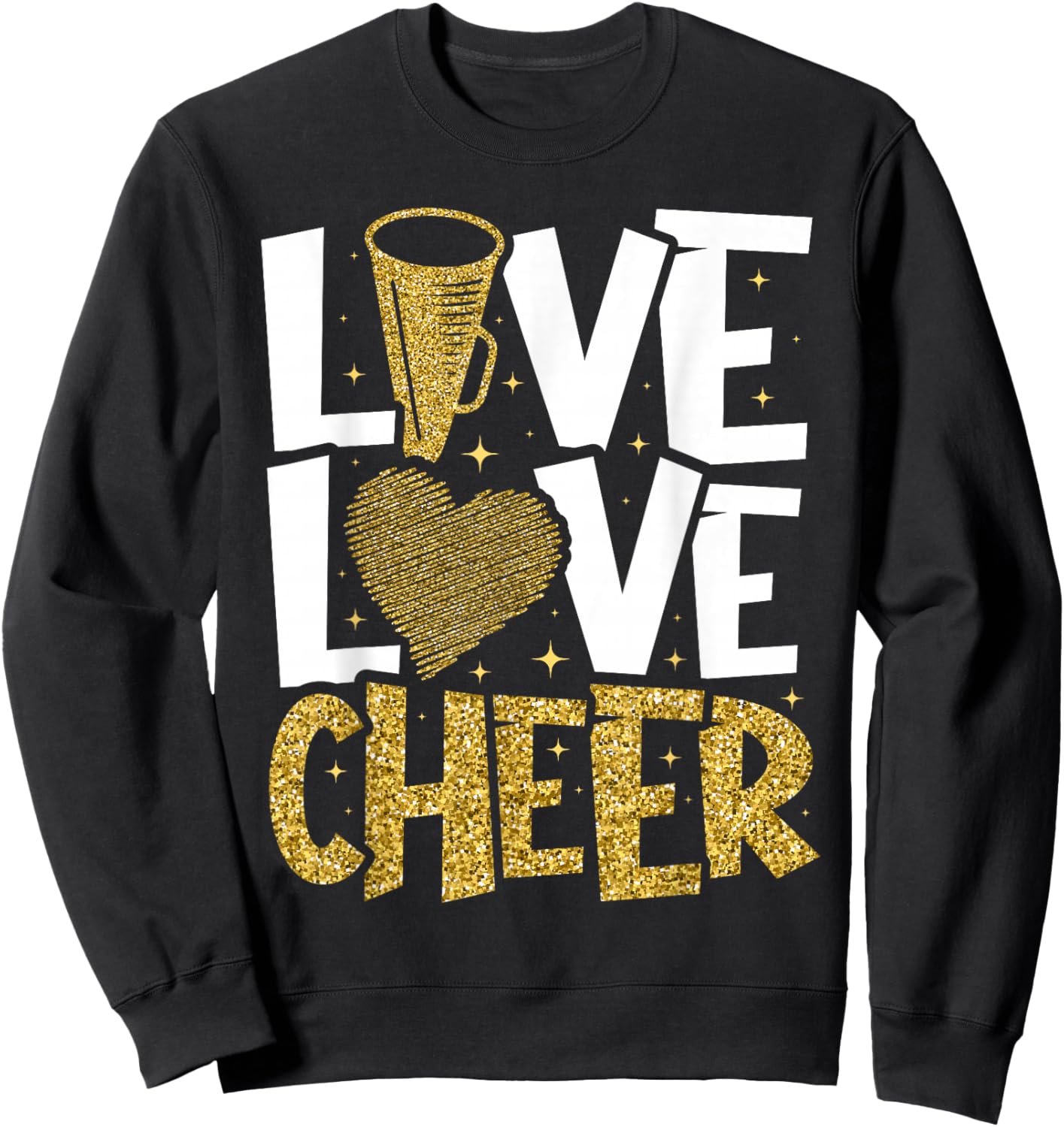 Live Love Cheer Girl Cheerleading Cheerleader Women Cheer Sweatshirt - Sweatshirt | Black