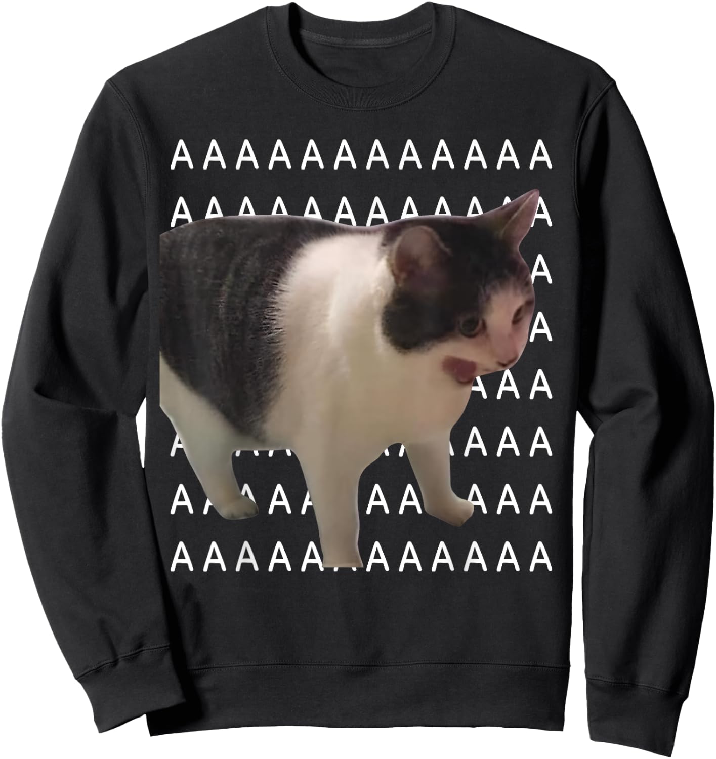 Screaming Cat Men Women Kids Sweatshirt - Sweatshirt | Black