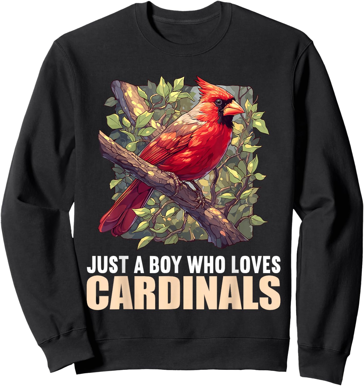 Just a Boy who loves Cardinals Cardinal Bird Sweatshirt - Sweatshirt | Black