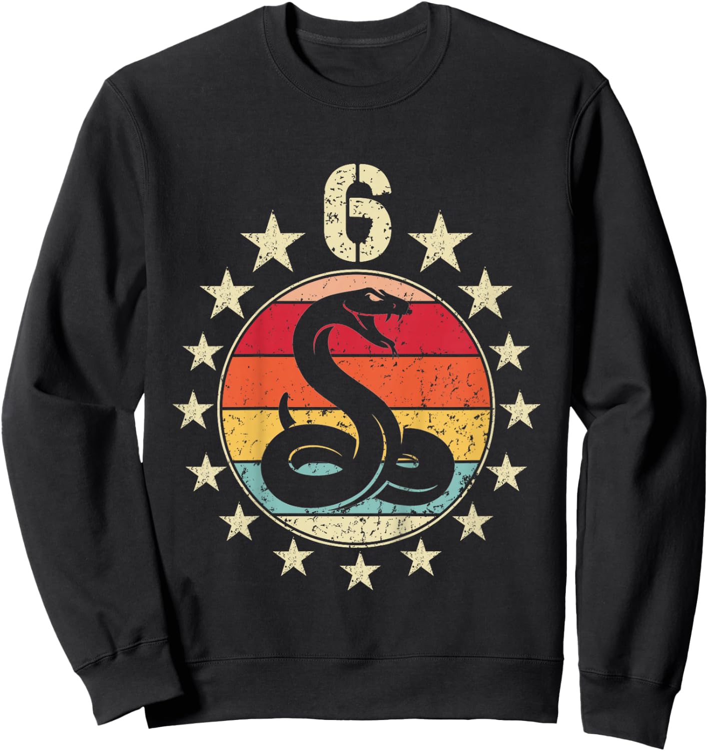 6. Geburtstag Schlange 6 Jahre alt Schlange Geburtstag Junge Mädchen Sweatshirt - Sweatshirt | Black