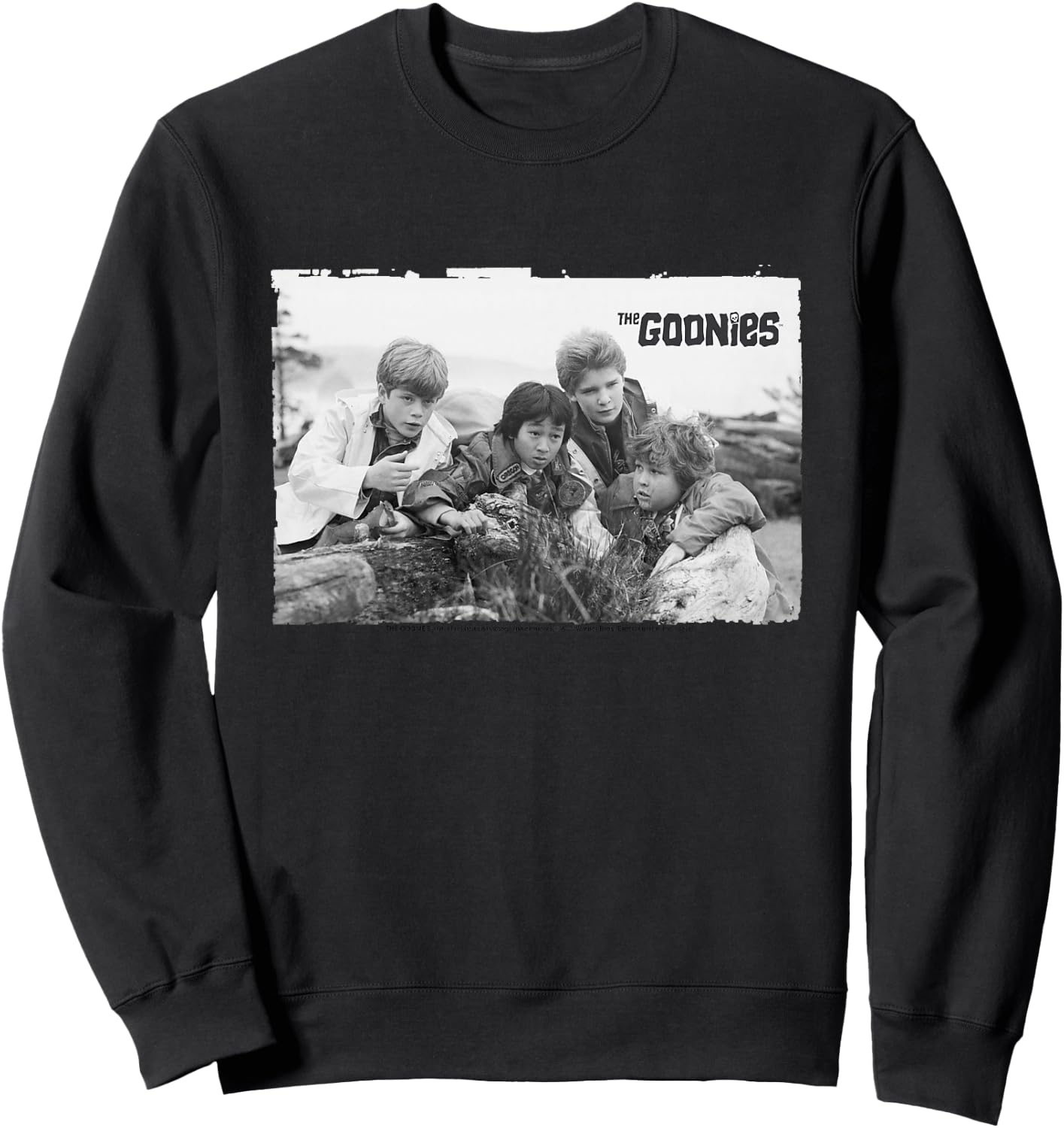 The Goonies Gang Mikey Data Mouth & Chunk Kids Sweatshirt - Sweatshirt | Black
