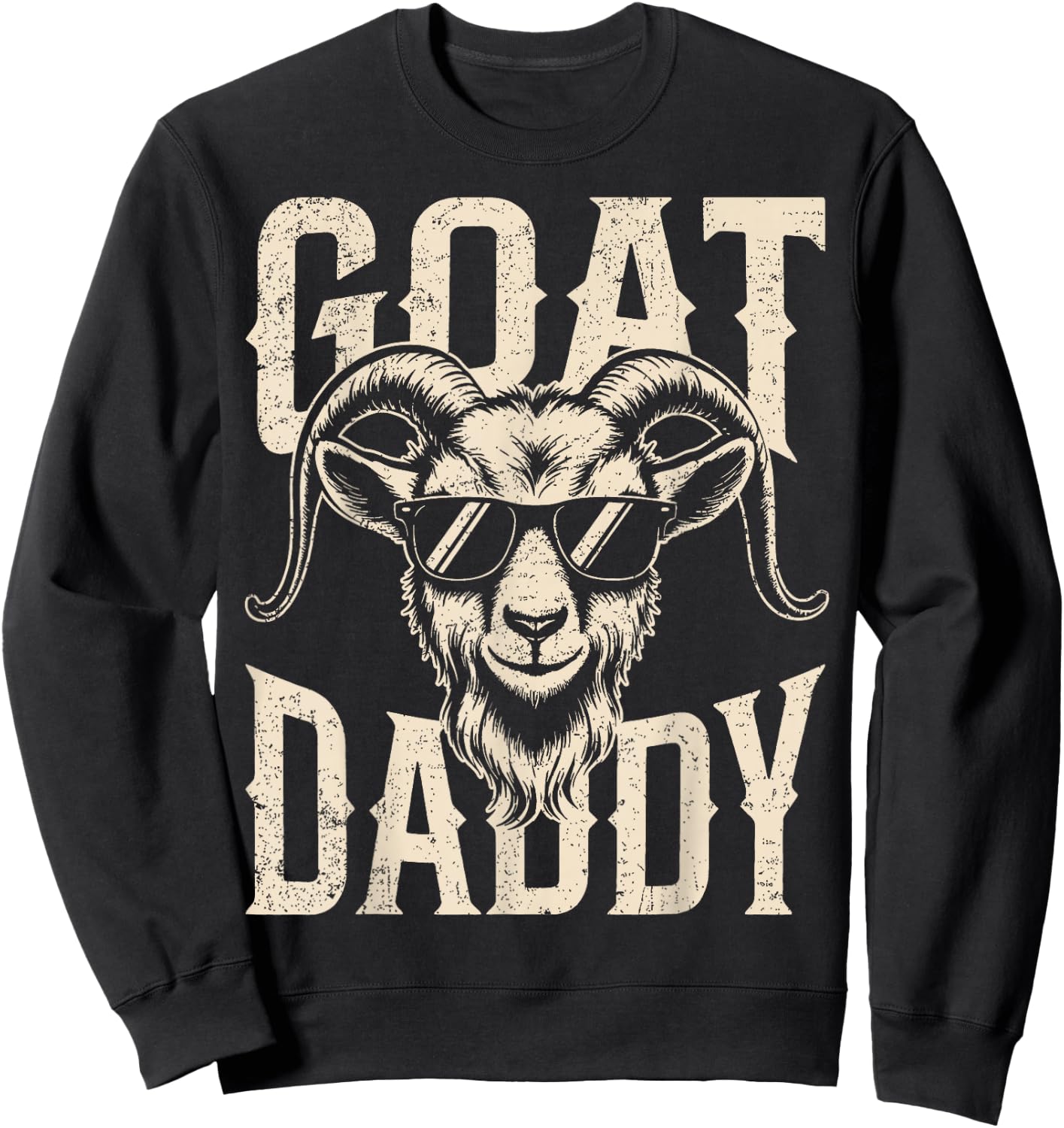 Vintage Goat Dad Goat Lovers Daddy Father's Day Sweatshirt - Sweatshirt | Black