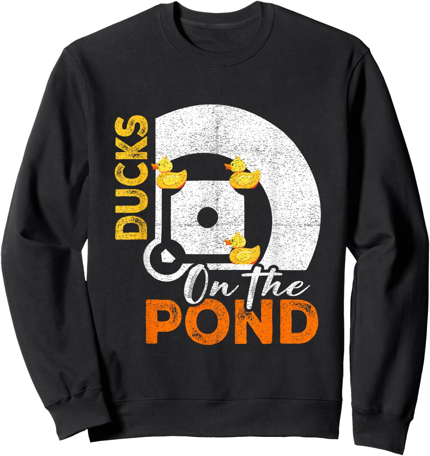 Ducks on the Pond Baseball Field Softball Saying Graphic Sweatshirt - Sweatshirt | Black