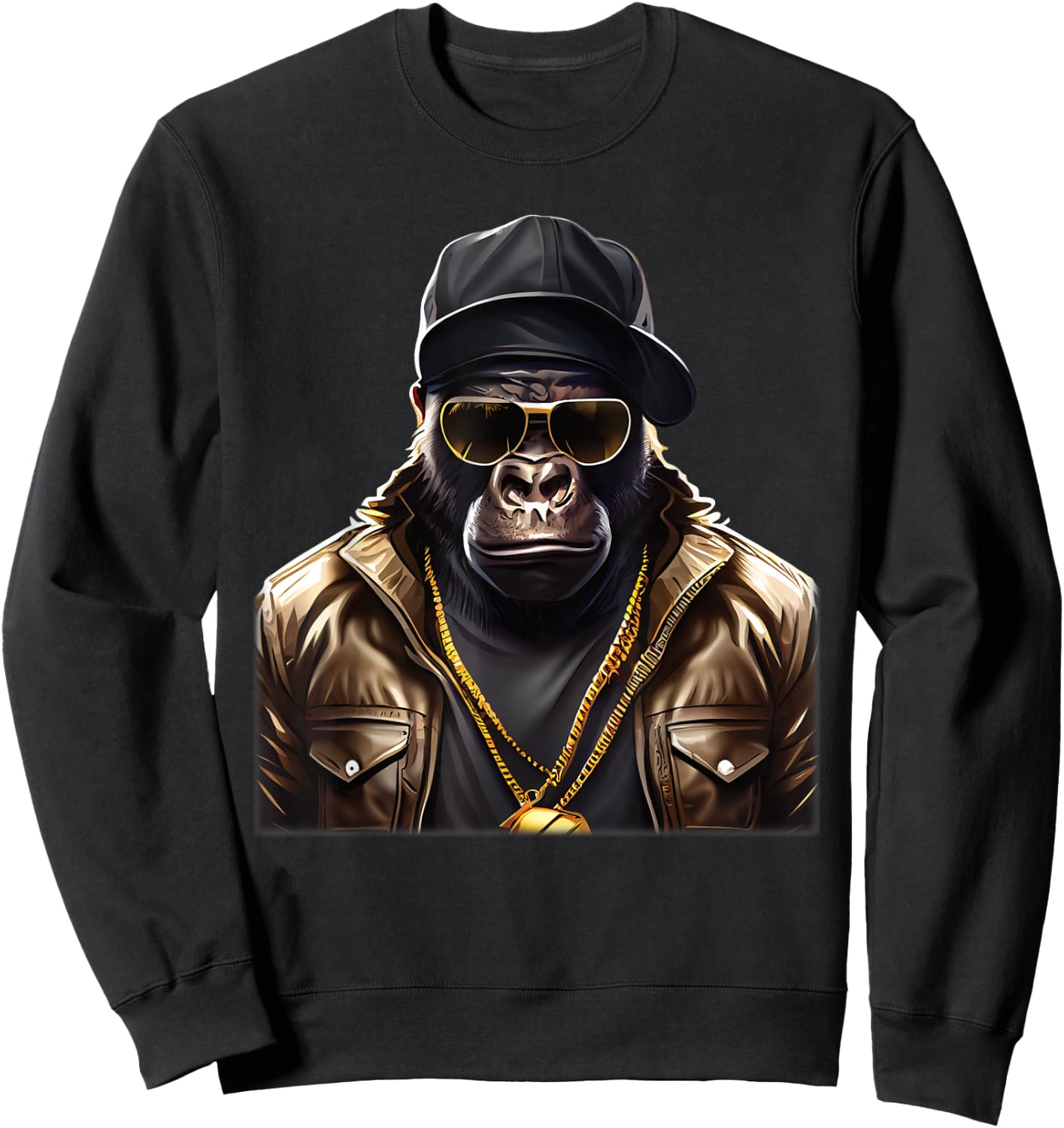Gangster Hip Hop Gorilla , black Sweatshirt - Sweatshirt | Black