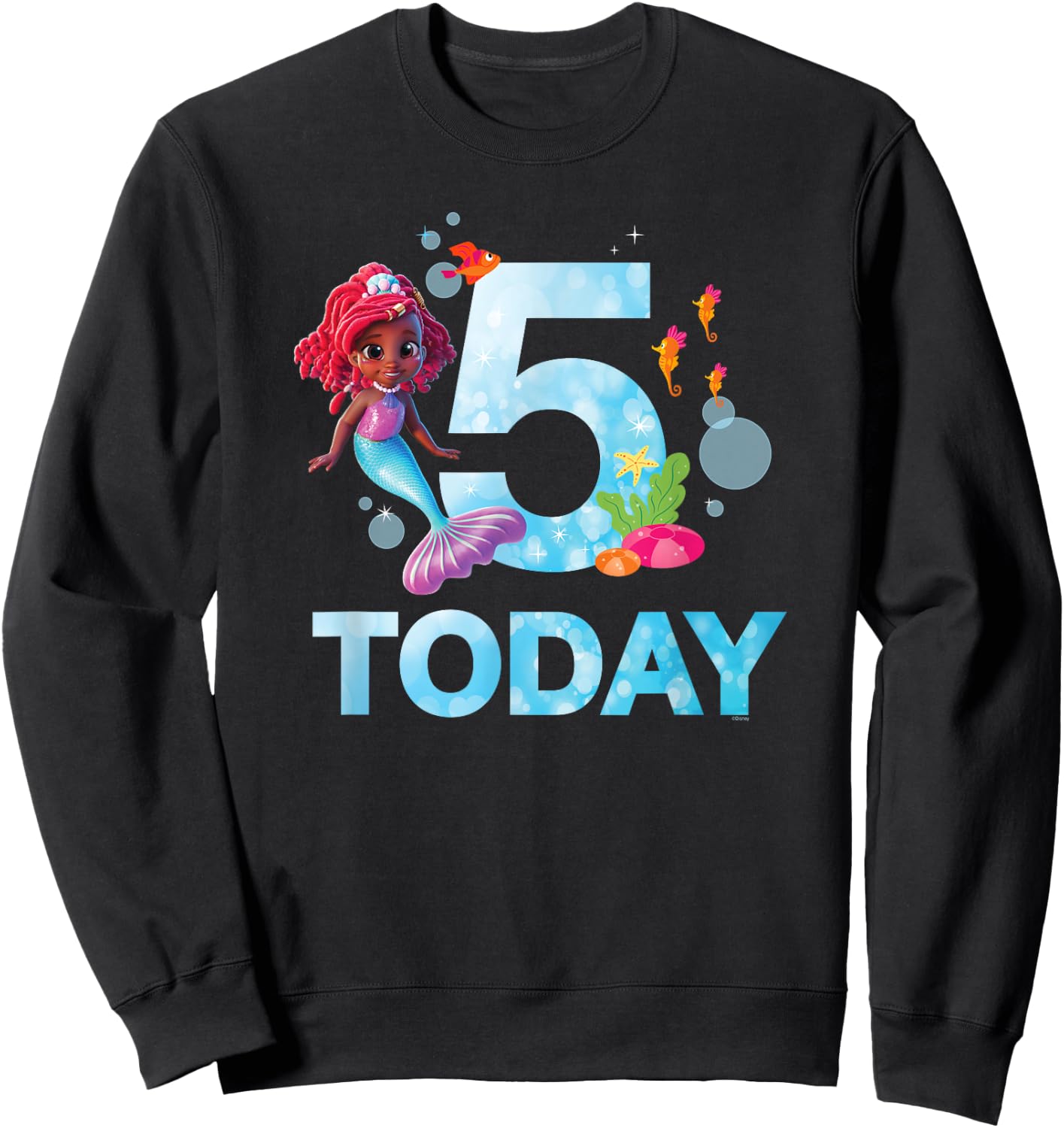 Disney Junior’s Ariel Fifth Birthday 5 Years Old Today Sweatshirt - Sweatshirt | Black
