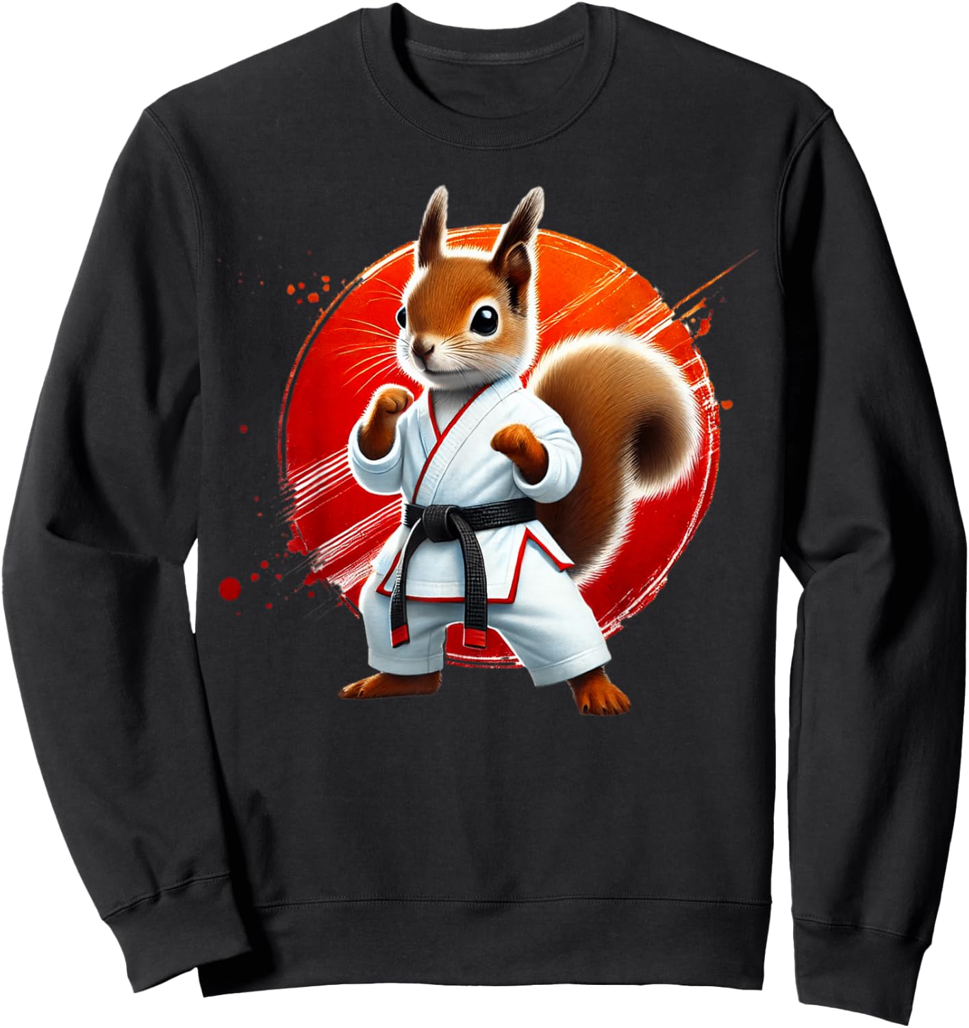 Karate Squirrel Martial Arts Fighter Judo Taekwondo JiuJitsu Sweatshirt - Sweatshirt | Black