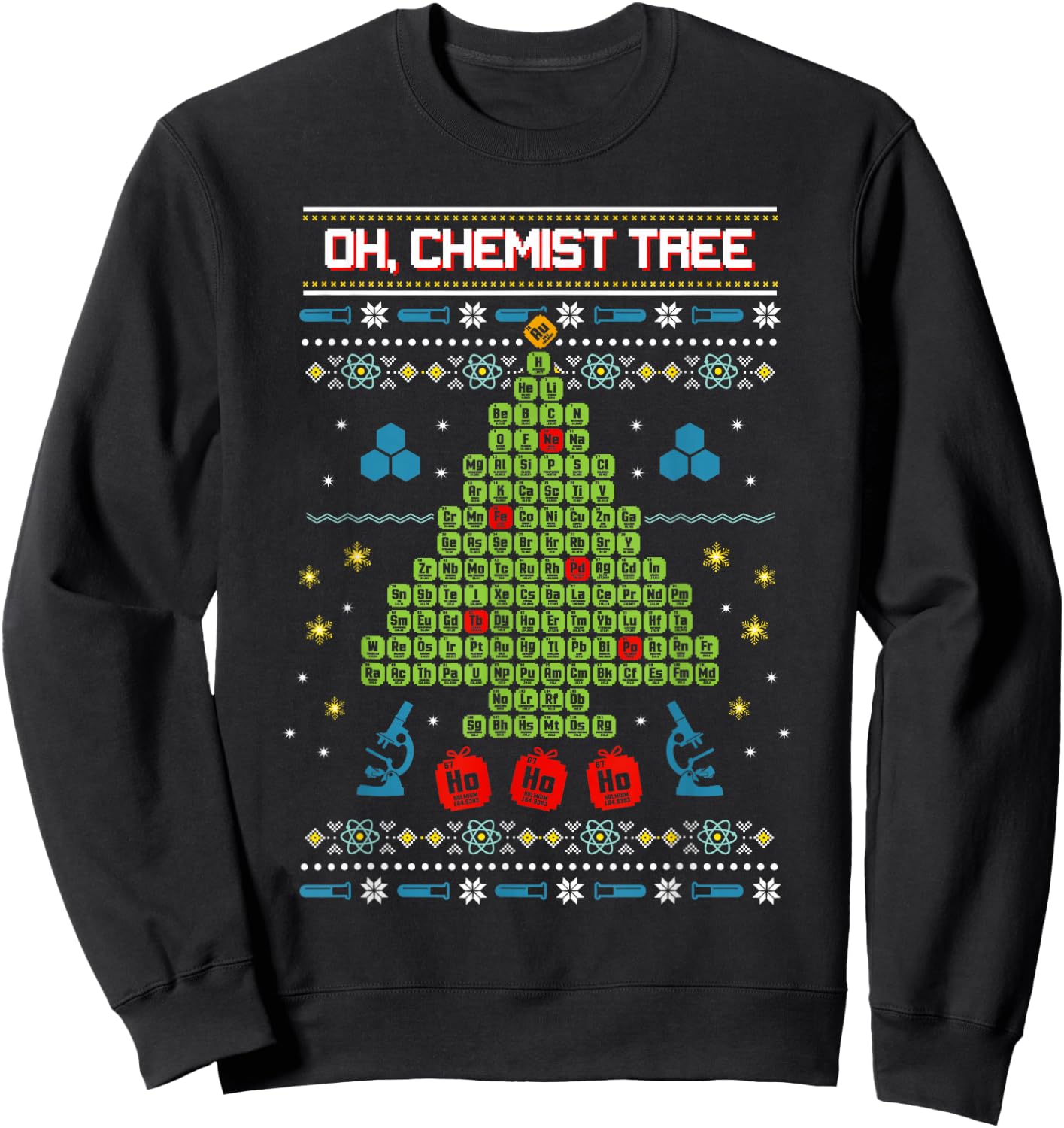 Oh, Chemist Tree - Chemistry Tree Christmas Science Sweatshirt - Sweatshirt | Black