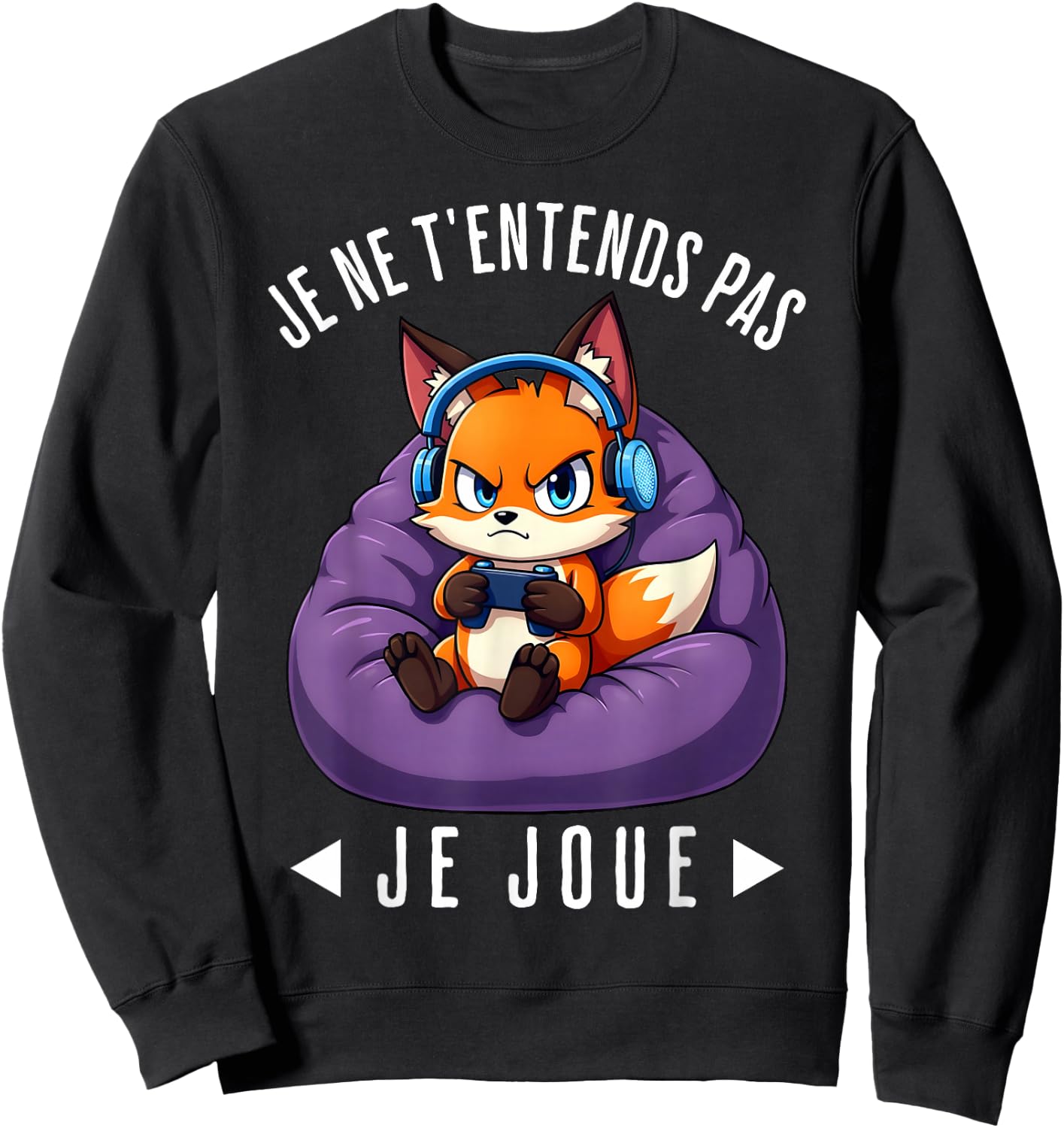 Funny Fox Fox Gamer Funny For Man Boy , Black, S Sweatshirt - Sweatshirt | Black