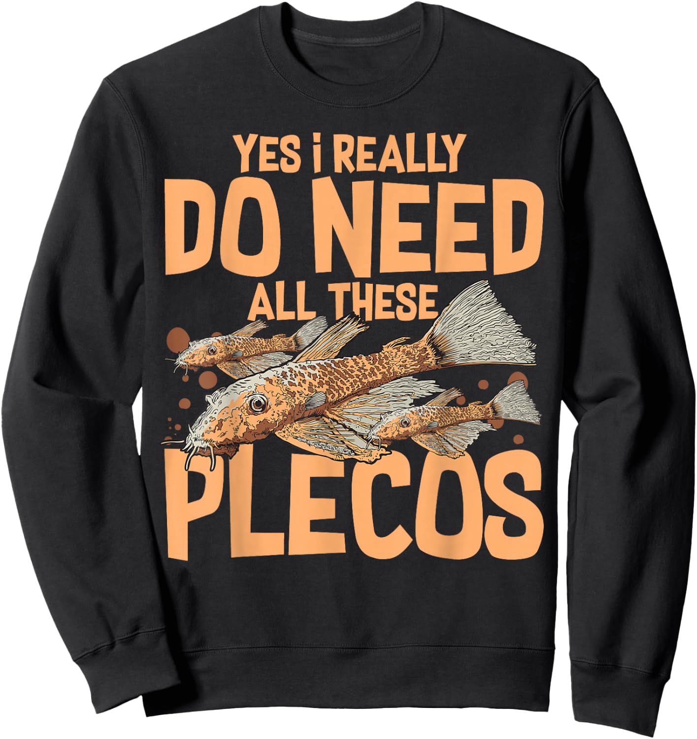 Plecostomus Pleco Fish Aquarium Food Tank Zebra Cave Sweatshirt - Sweatshirt | Black