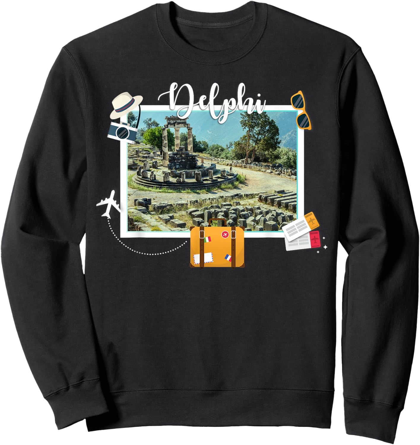Greece Souvenir Vacation Travel Greece Delphi Sweatshirt - Sweatshirt | Black