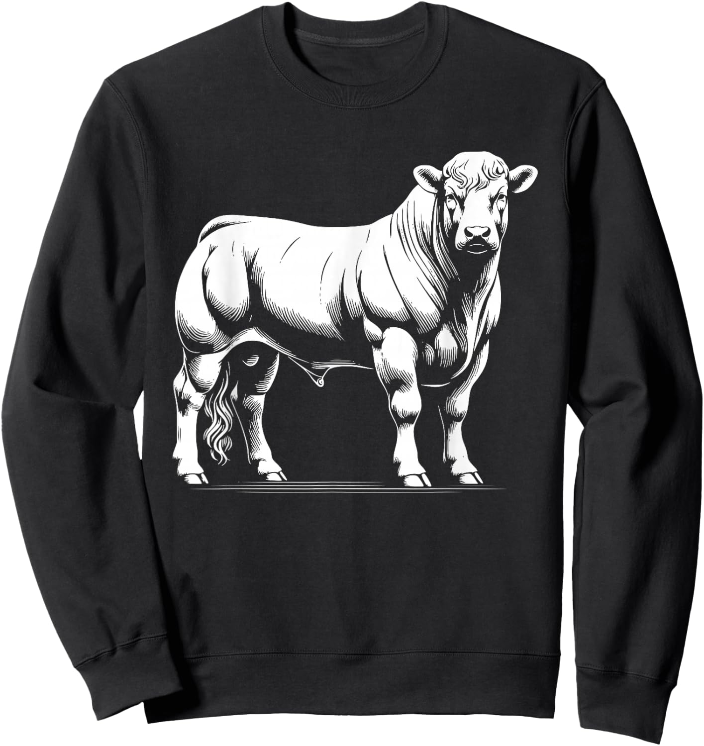 Cow Farmer Breeder - Monochromatic Charolais Cattle Sweatshirt - Sweatshirt | Black