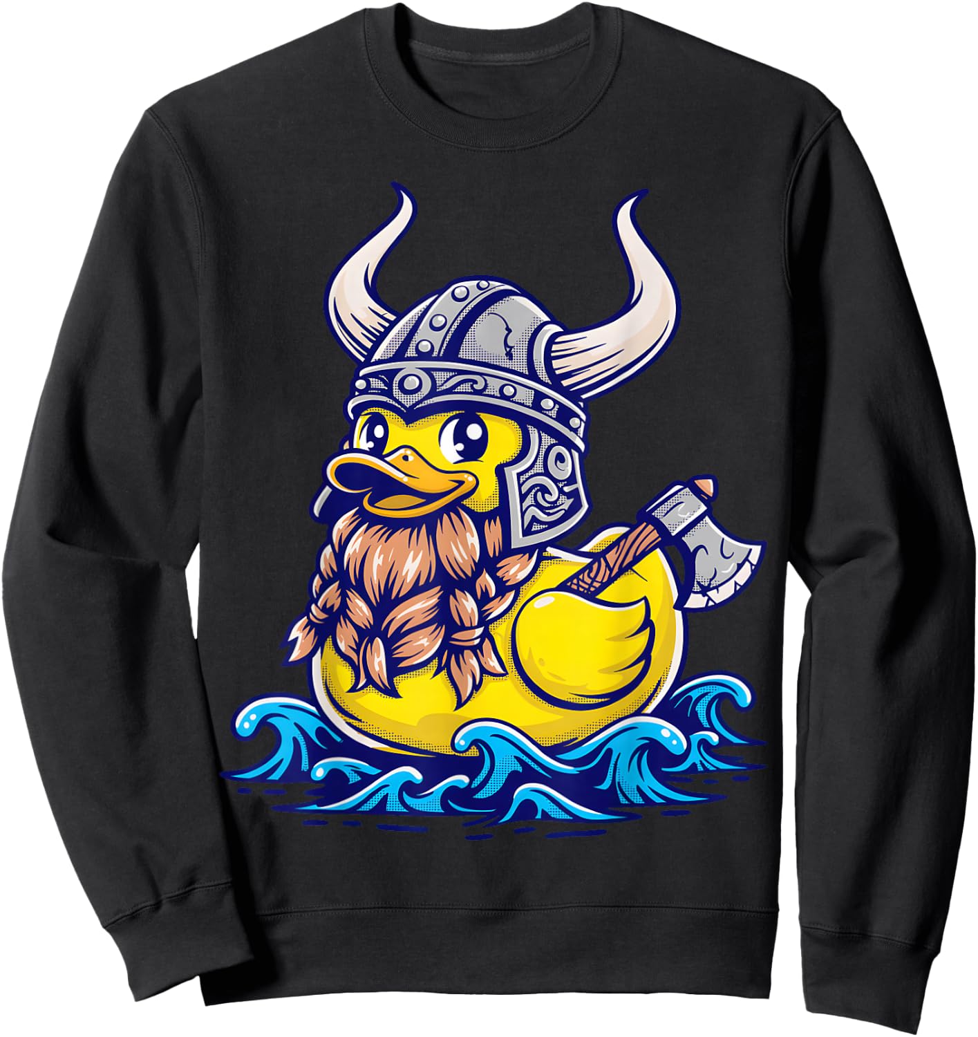 Viking Rubber Duck Funny Norse Sweatshirt - Sweatshirt | Black
