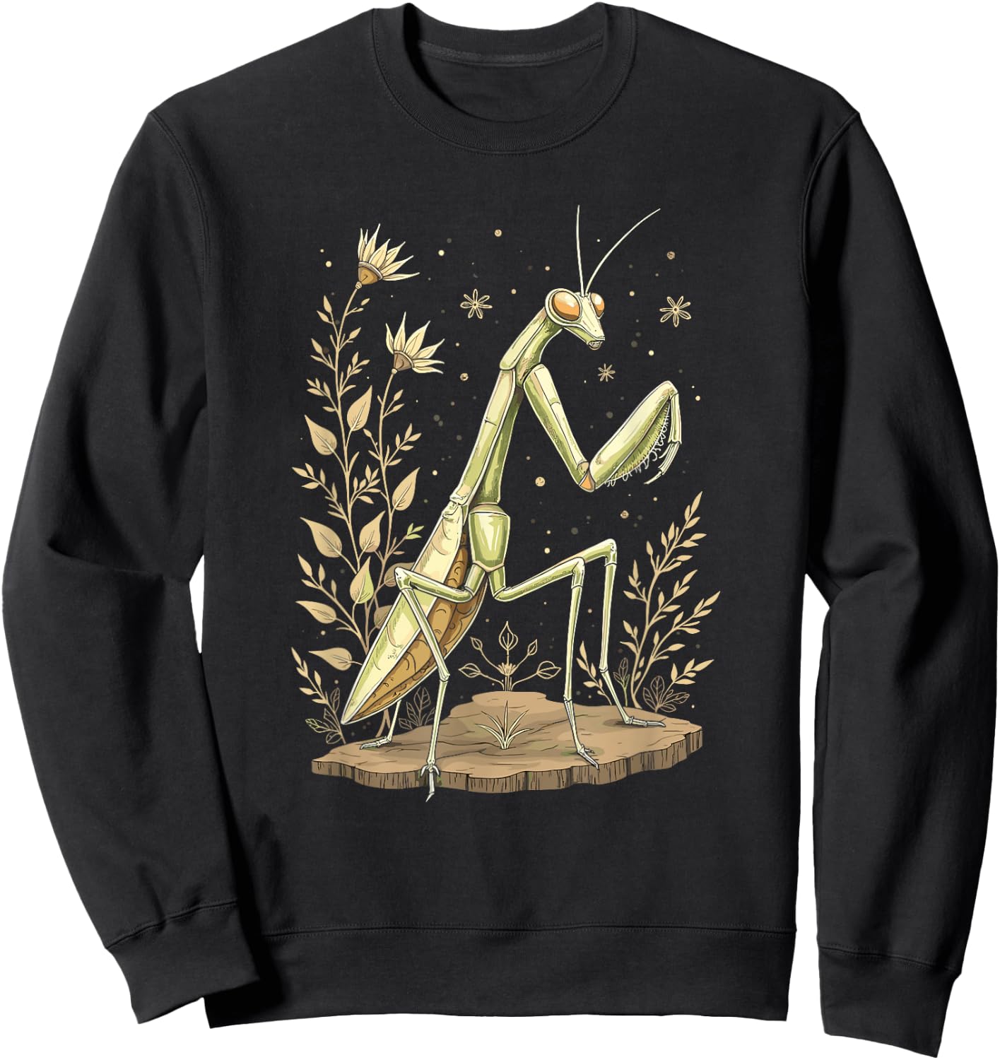 Praying Mantis Nature Art Vintage Sweatshirt - Sweatshirt | Black