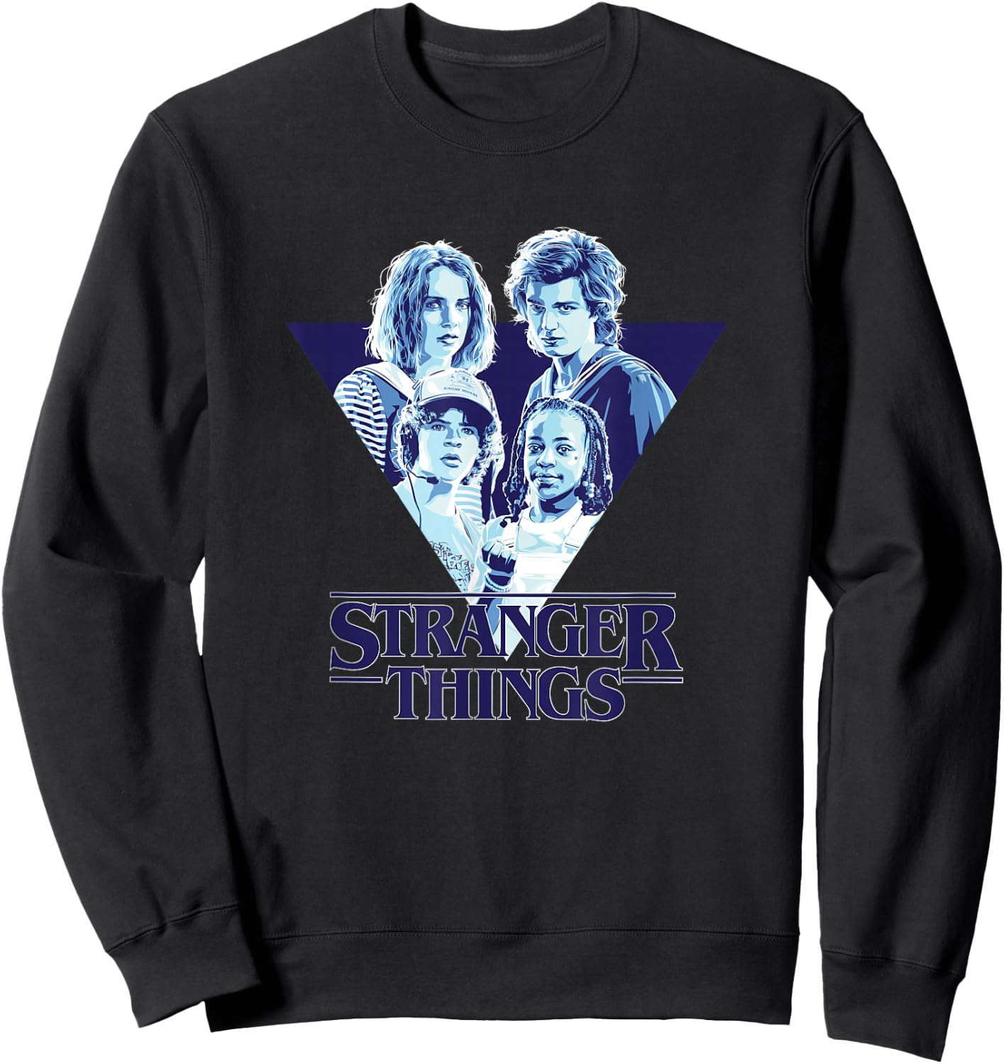Stranger Things Steve & Robin Babysitters Gradient Triangle Sweatshirt - Sweatshirt | Black