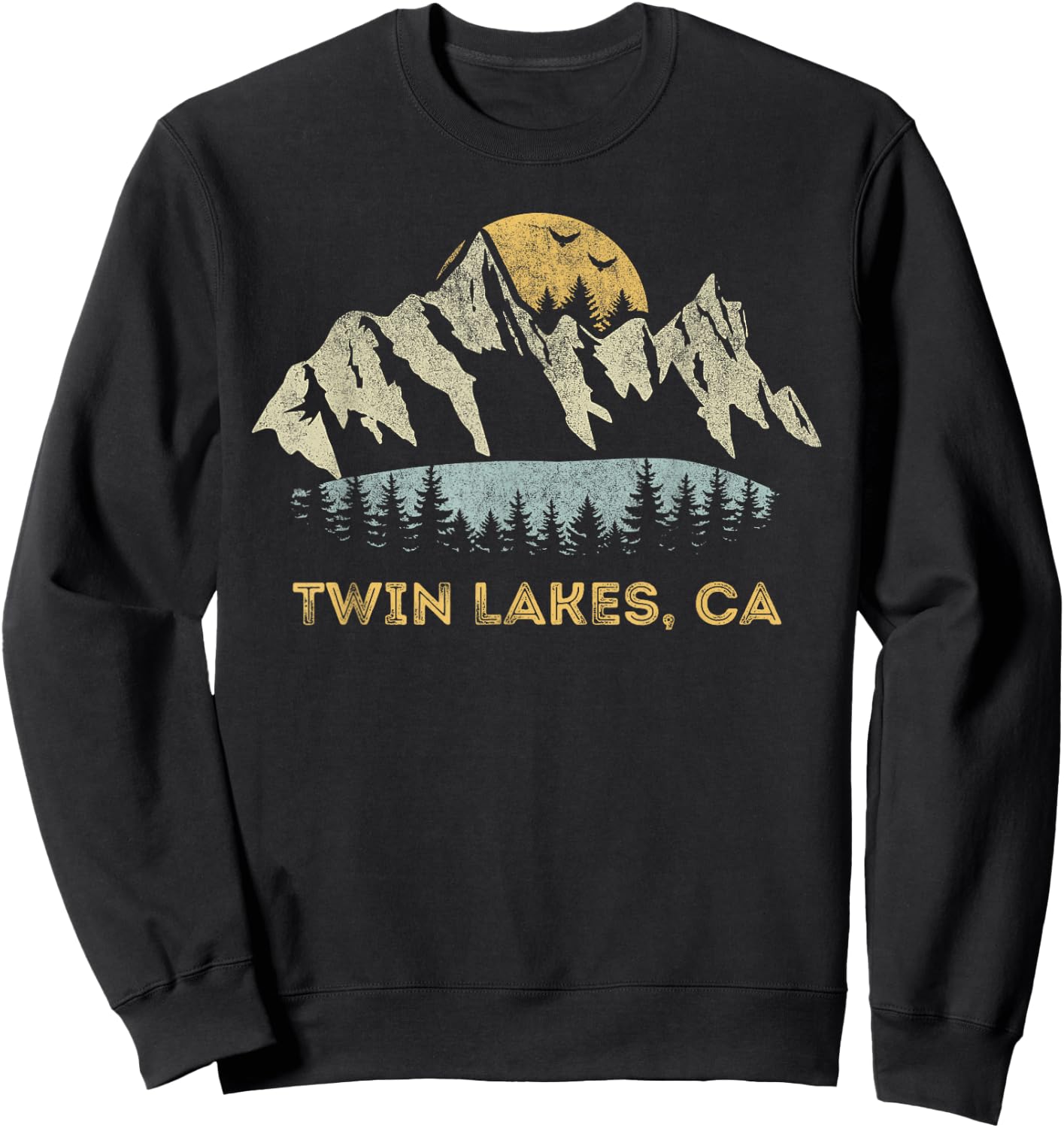 Twin Lakes California Mountain Sunset Sunrise CA Sweatshirt - Sweatshirt | Black