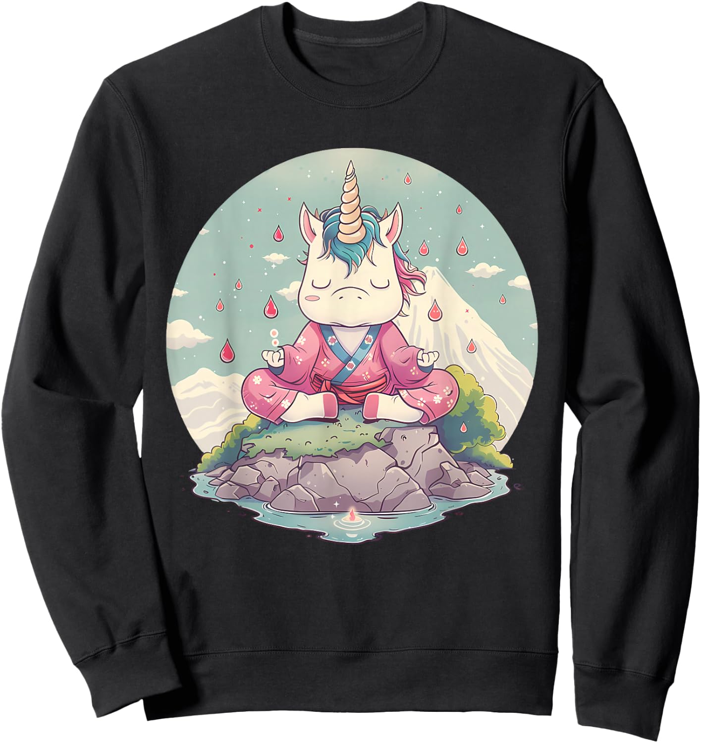 Meditation Unicorn Buddhist Hindu Zen Buddha Spirituality Sweatshirt - Sweatshirt | Black