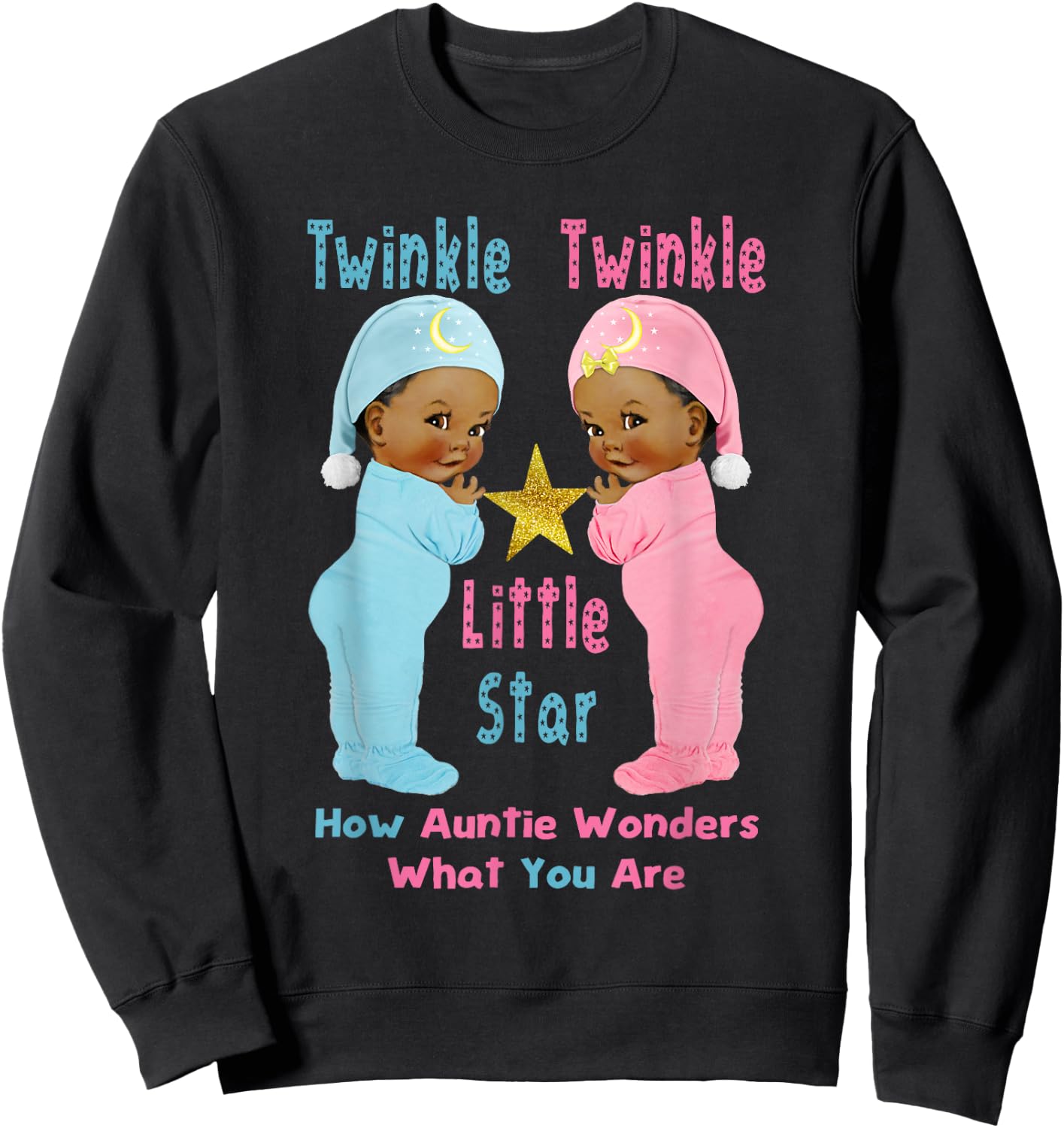 Twinkle Twinkle Little Star Auntie Wonders Ethnic Sweatshirt - Sweatshirt | Black