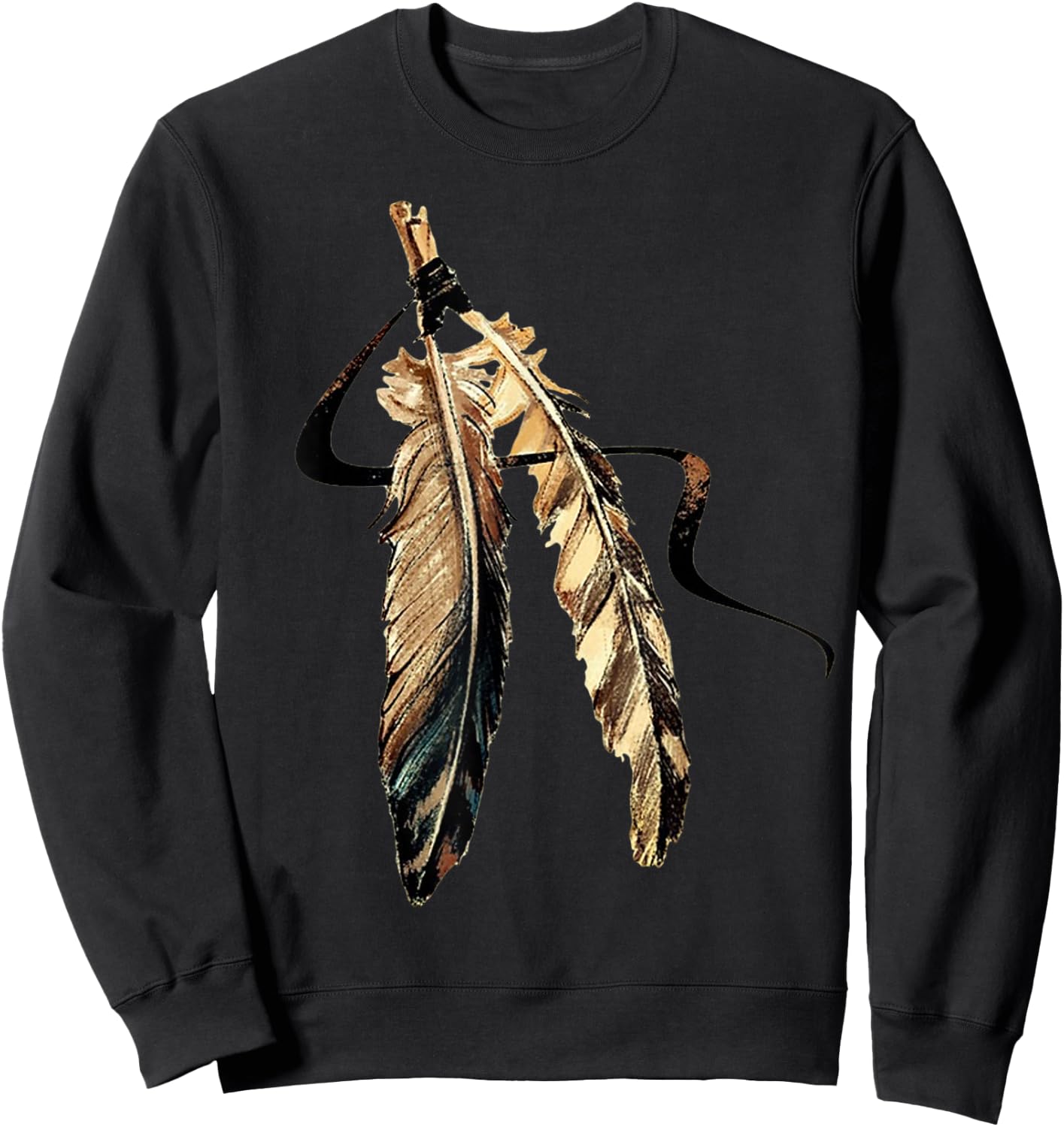 Southwest Native American Indian Tribal Art Feathers Sweatshirt - Sweatshirt | Black
