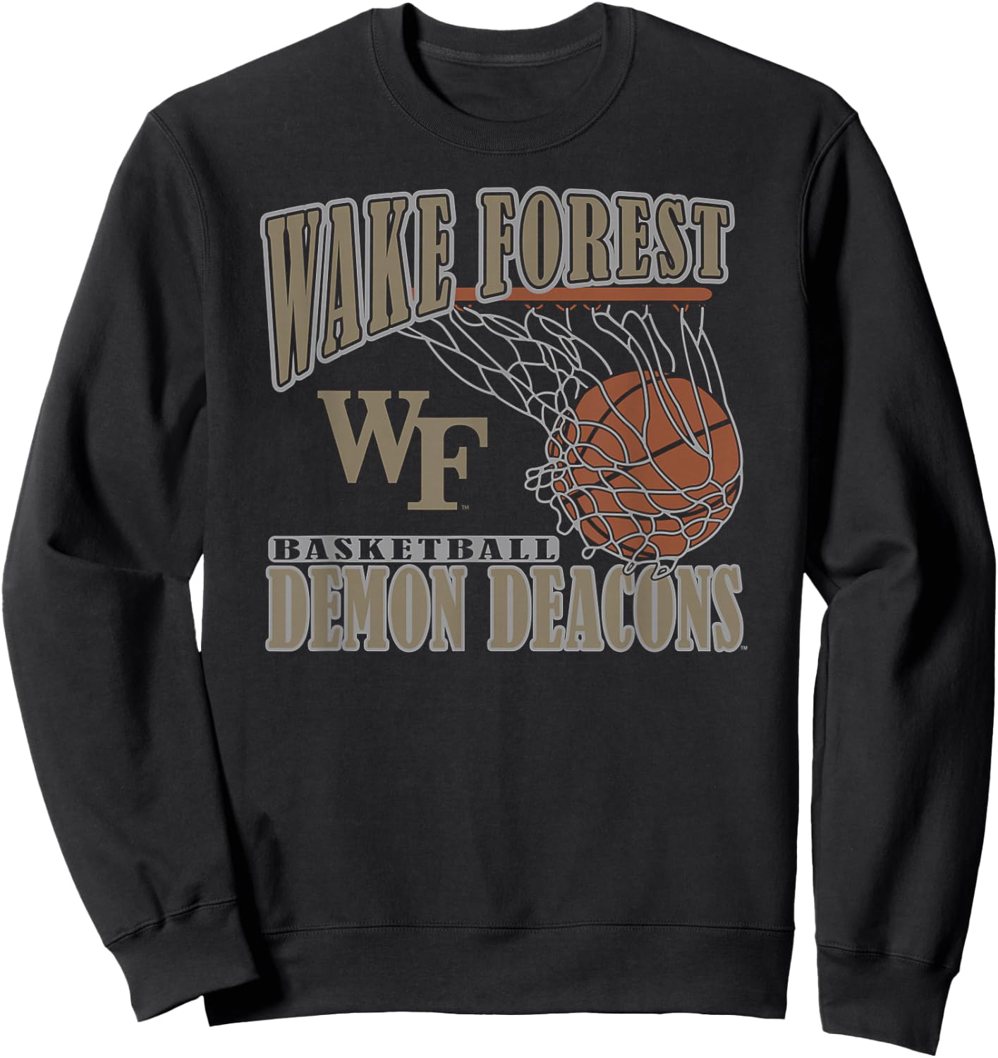 Wake Forest Demon Deacons Basketball Vintage Lift Black Sweatshirt - Sweatshirt | Black