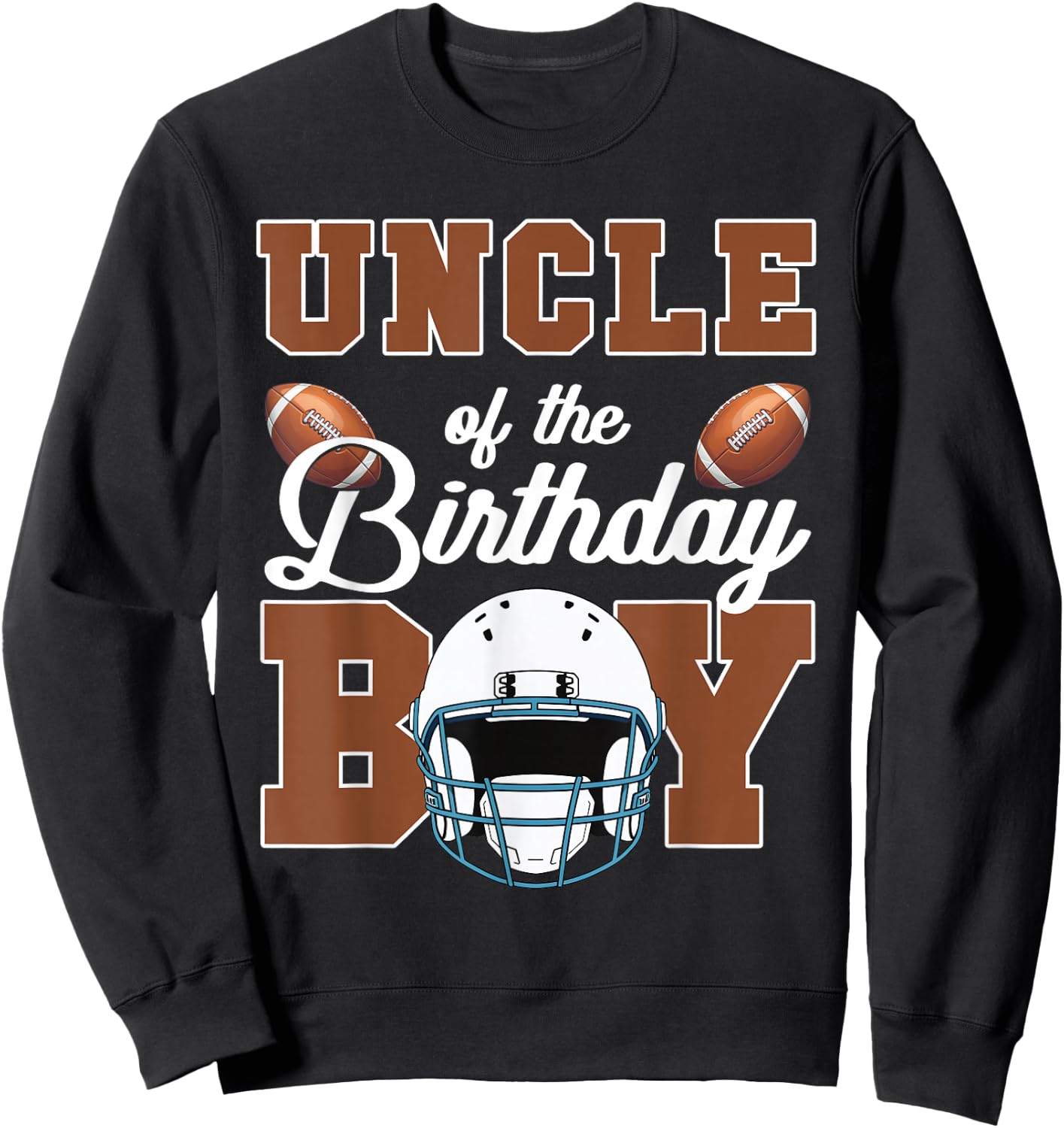 Uncle Of The Birthday Boy Football Party Family Matching Sweatshirt - Sweatshirt | Black