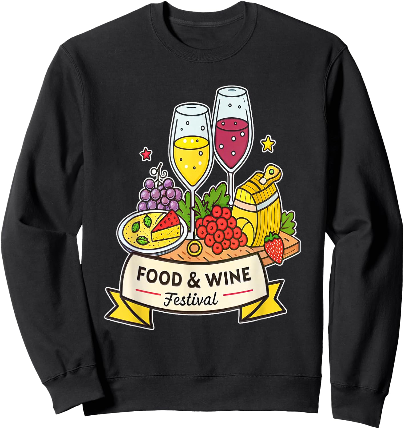 Enjoy Wine and Cheese Food Festival Sweatshirt - Sweatshirt | Black