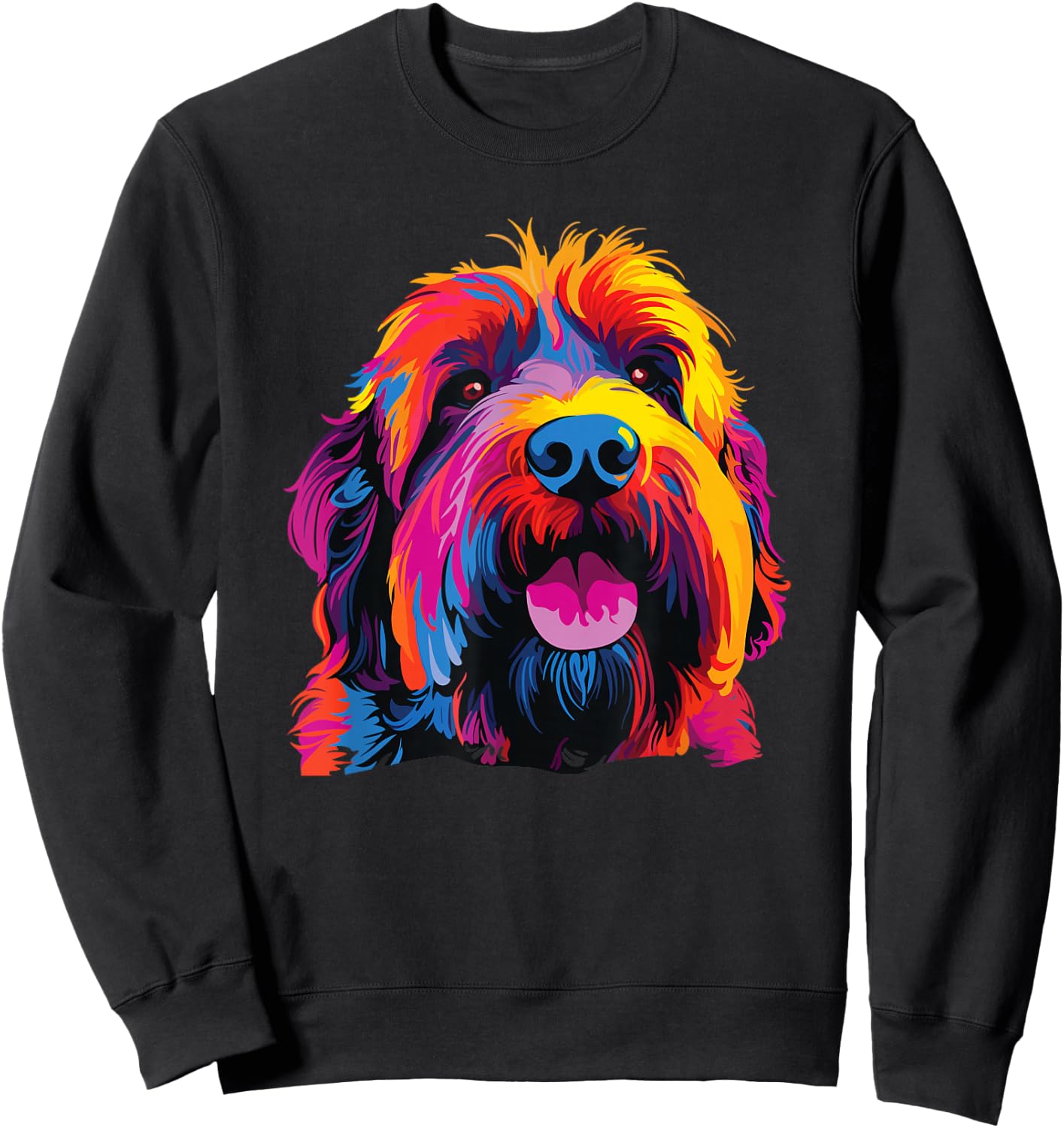 Watercolor Colorful Russian Black Terrier Sweatshirt - Sweatshirt | Black