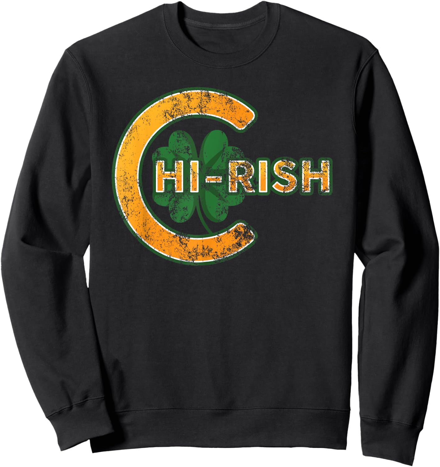 Chi-rish Chicago Saint Patricks Day Sweatshirt - Sweatshirt | Black