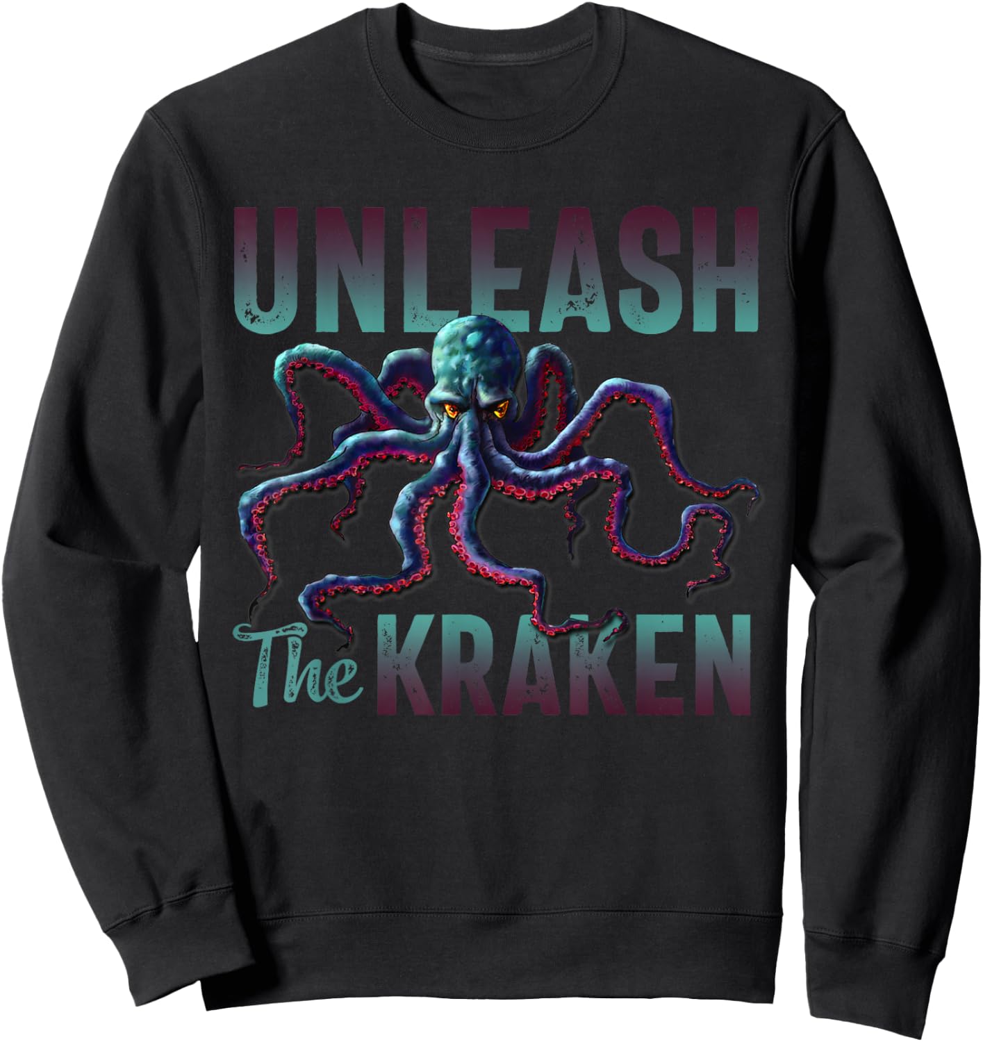 Kraken Vintage Unleash the Giant Kraken Sweatshirt - Sweatshirt | Black