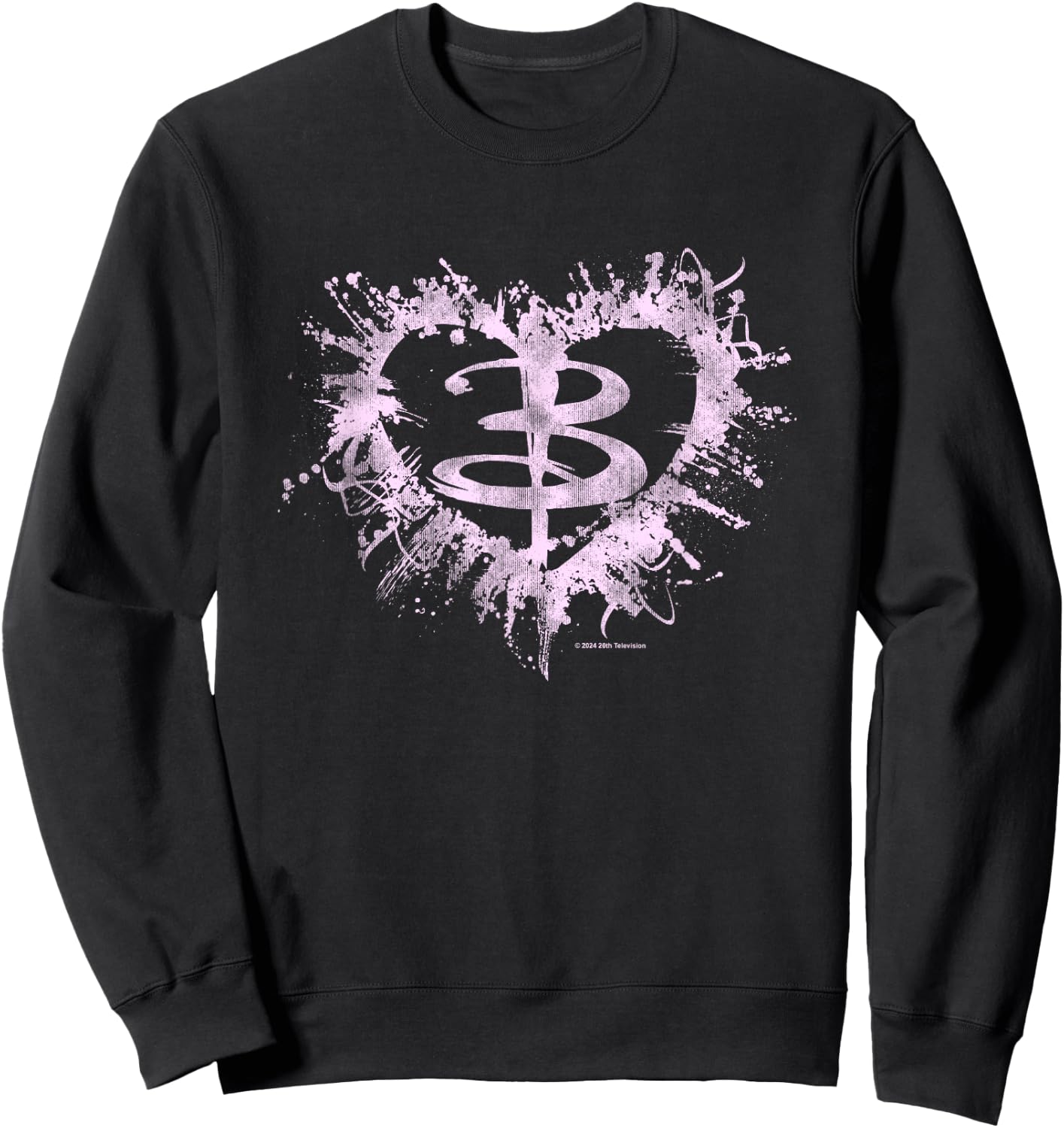 Buffy The Vampire Slayer Vintage Paint Splat Heart Logo , Black, S Sweatshirt - Sweatshirt | Black