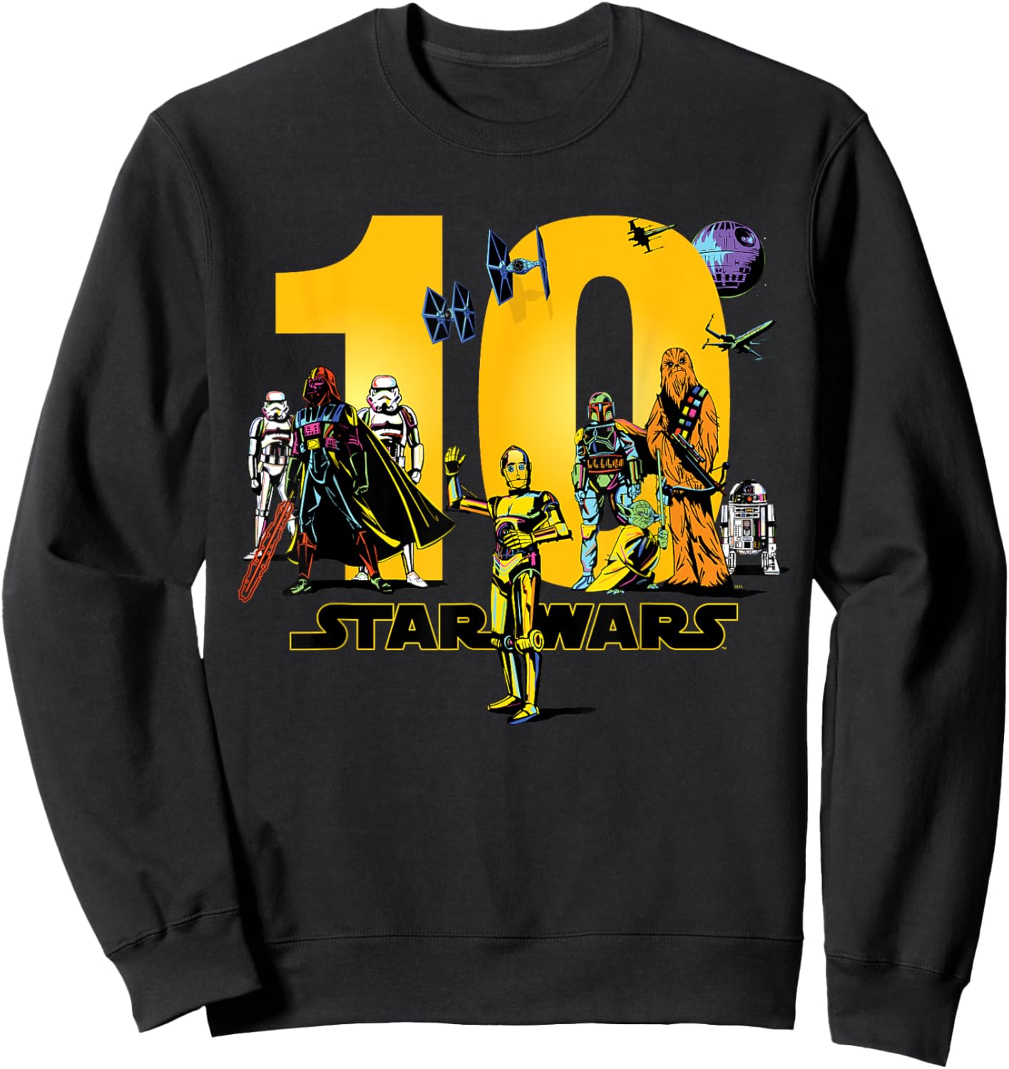 Star Wars Classic Characters Tenth Birthday 10 Years Old , black Sweatshirt - Sweatshirt | Black