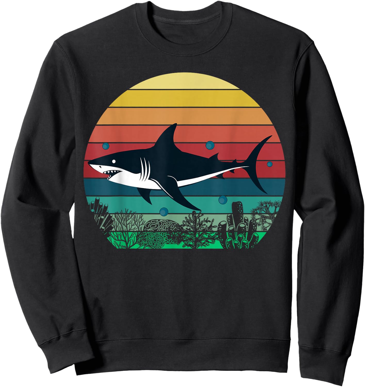 Blue Shark Retro or Boys Sweatshirt - Sweatshirt | Black