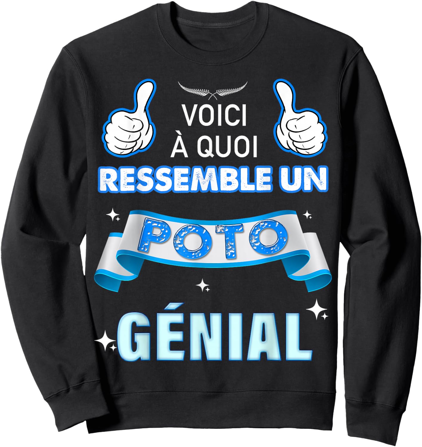 Super Message For My Friend Awesome Best Boyfriend , Black, S Sweatshirt - Sweatshirt | Black