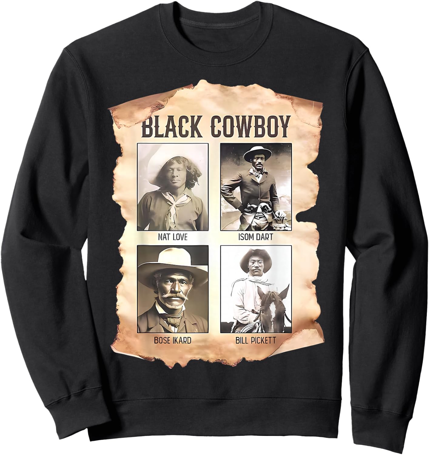 Black Cowboy Western Rodeo Melanin Black History Texas Men Sweatshirt - Sweatshirt | Black