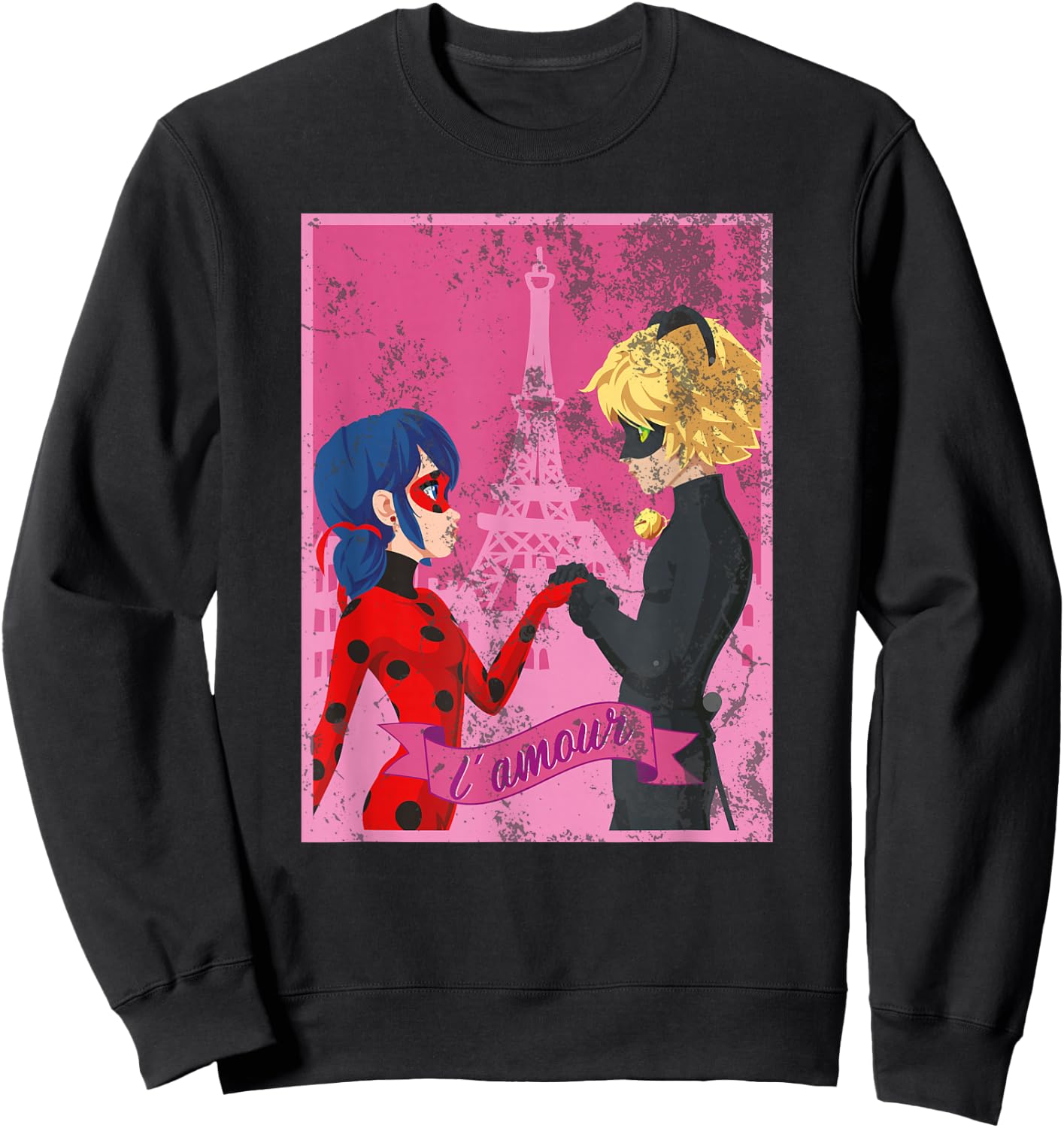 Miraculous Ladybug Vintage Collection Paris Love Sweatshirt - Sweatshirt | Black
