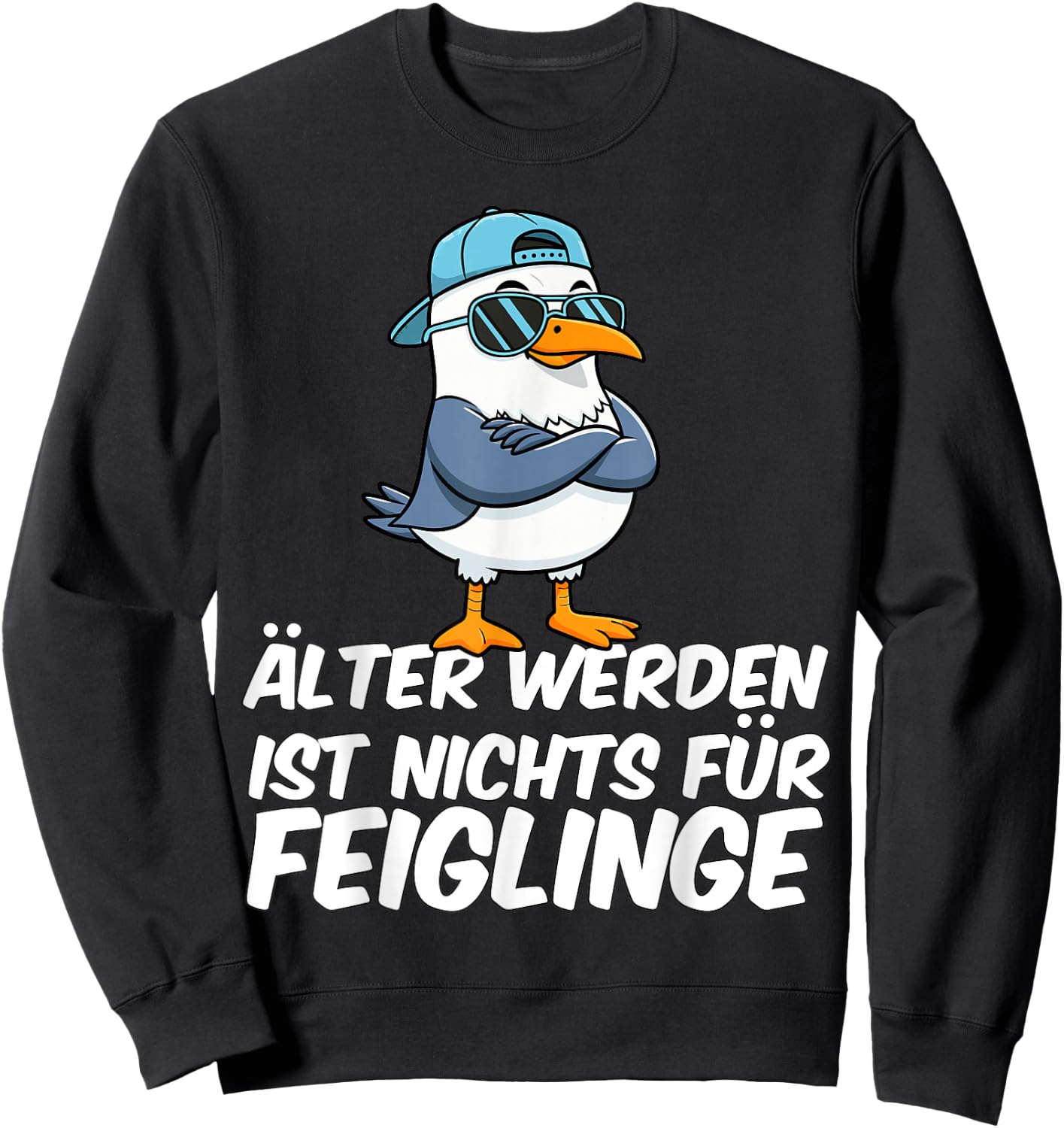 Lustige Möwe Älter Werden Ist Nichts Für Feiglinge Sweatshirt - Sweatshirt | Black