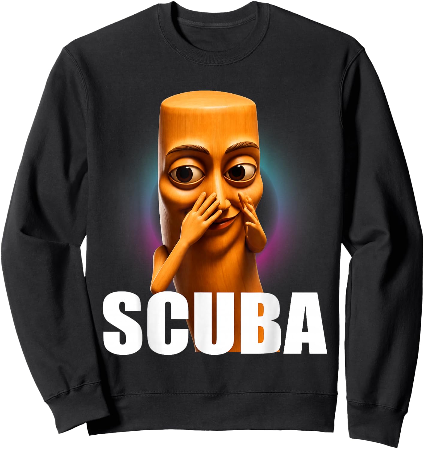 Scuba Tung Tung Sahur Dance Funny Brainrot Meme Sweatshirt - Sweatshirt | Black