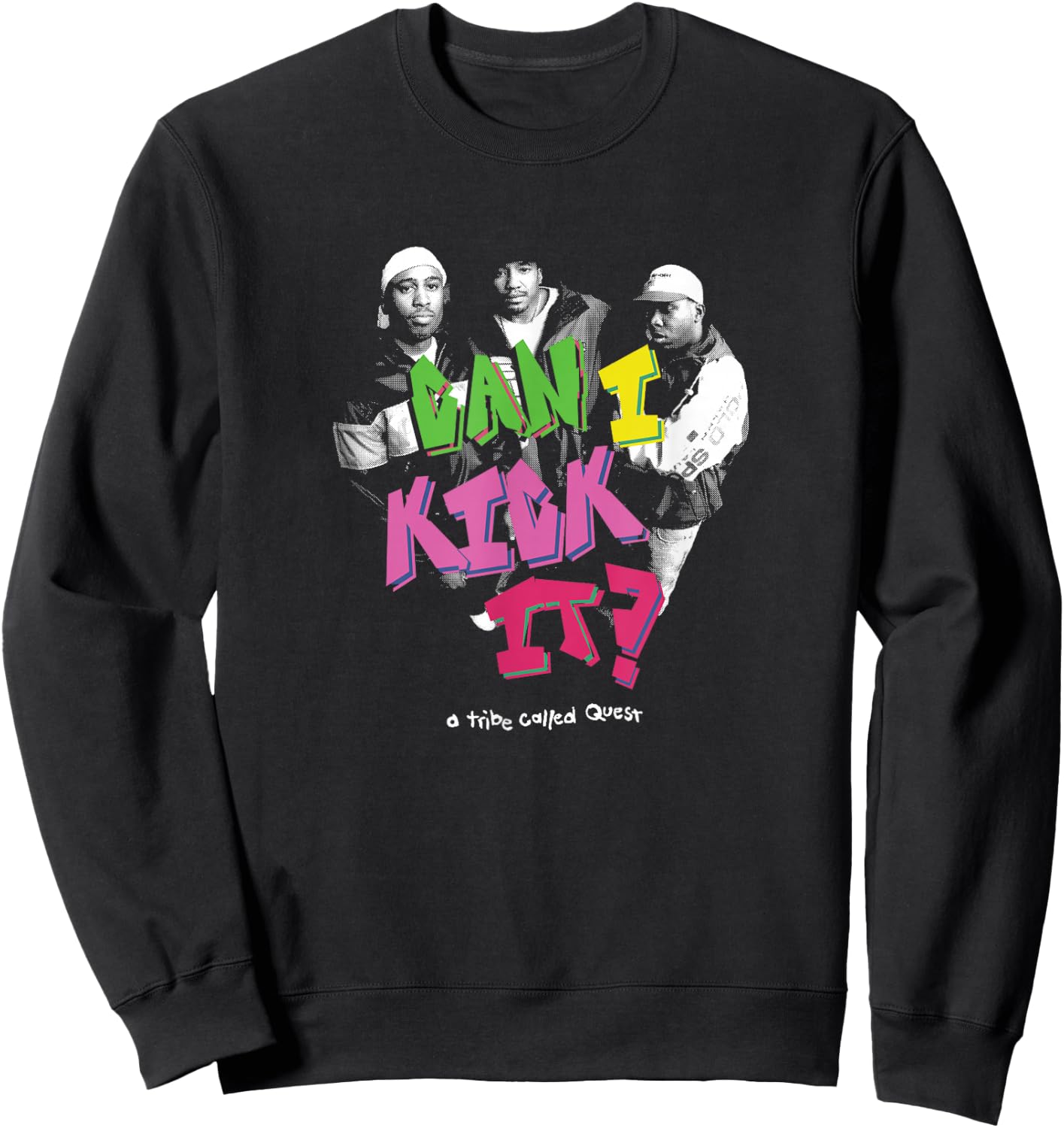 A Tribe Called Quest Can I Kick It? -Adults , Black, Small, Short Sleeve Sweatshirt - Sweatshirt | Black