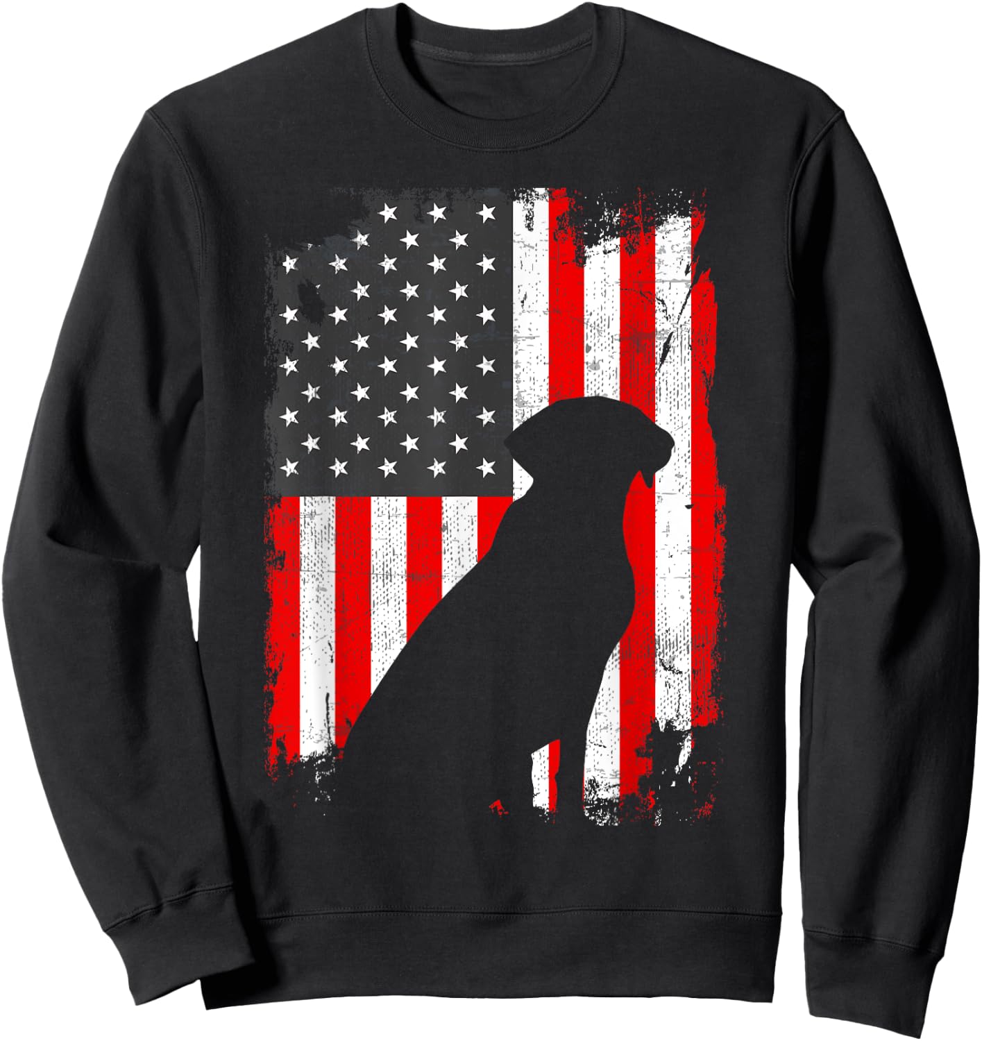 Black Lab USA Flag, Patriotic for Dog Owners Sweatshirt - Sweatshirt | Black
