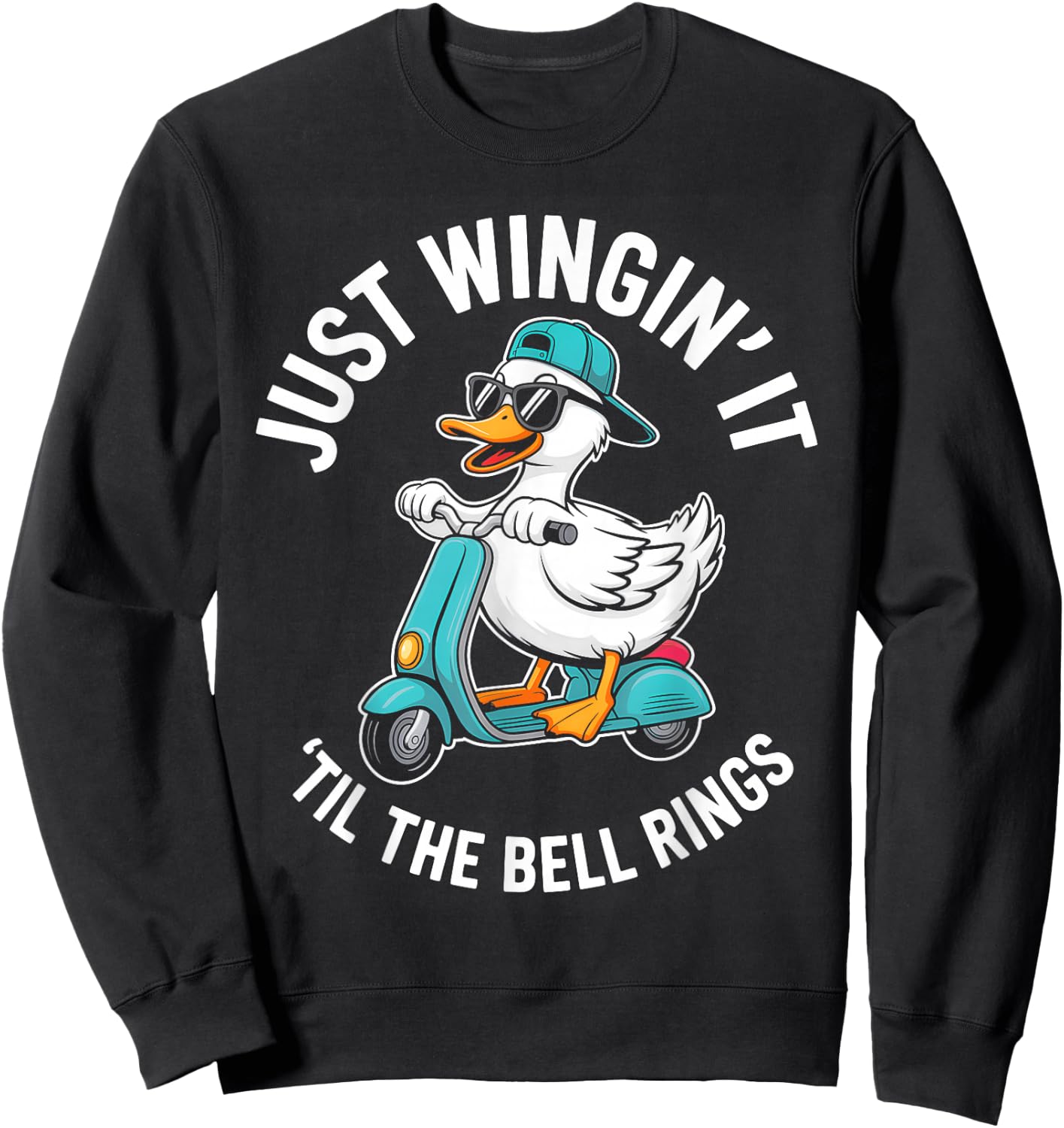 Just Wingin' It Til The Bell Rings Sweatshirt - Sweatshirt | Black