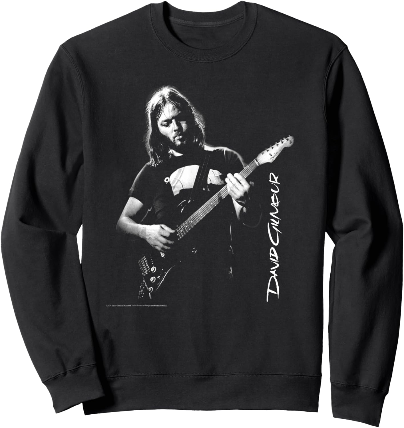 David Glimour Portrait with Guitar , black Sweatshirt - Sweatshirt | Black
