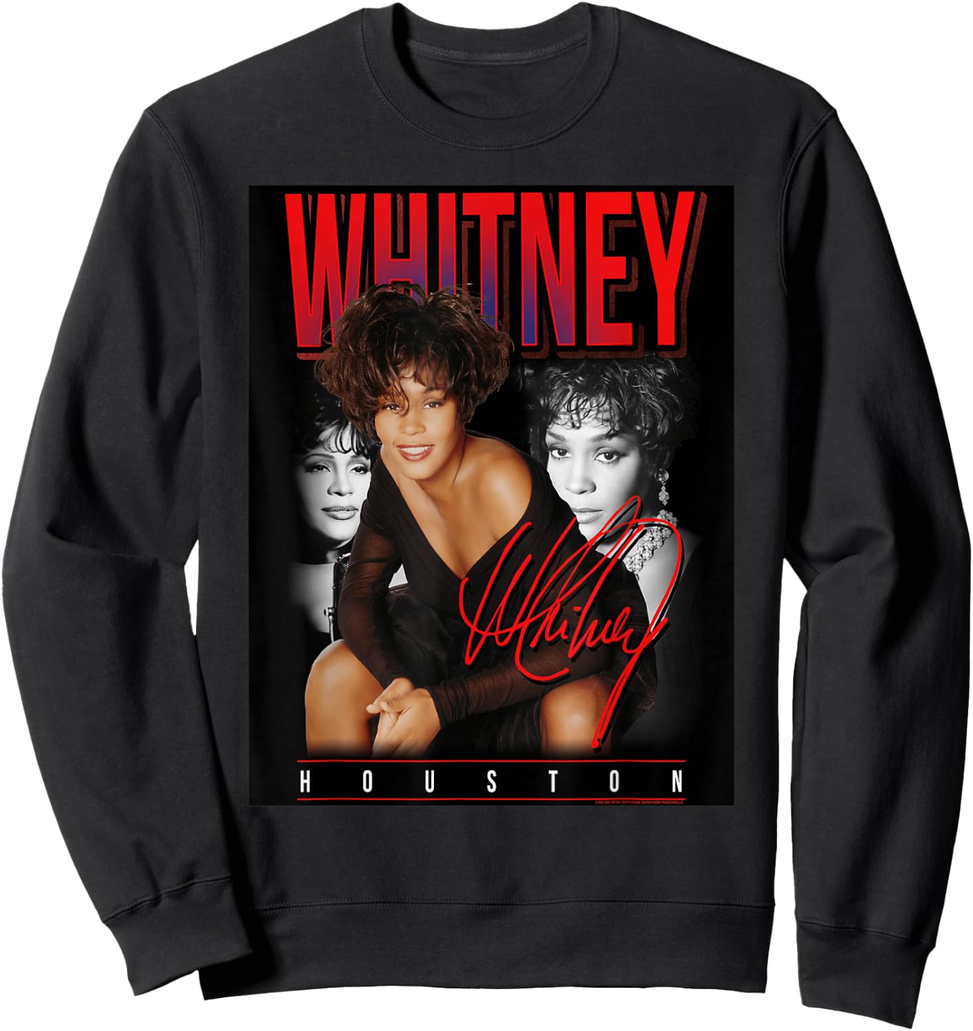 Whitney Houston Retro-Fotocollage Sweatshirt - Sweatshirt | Black