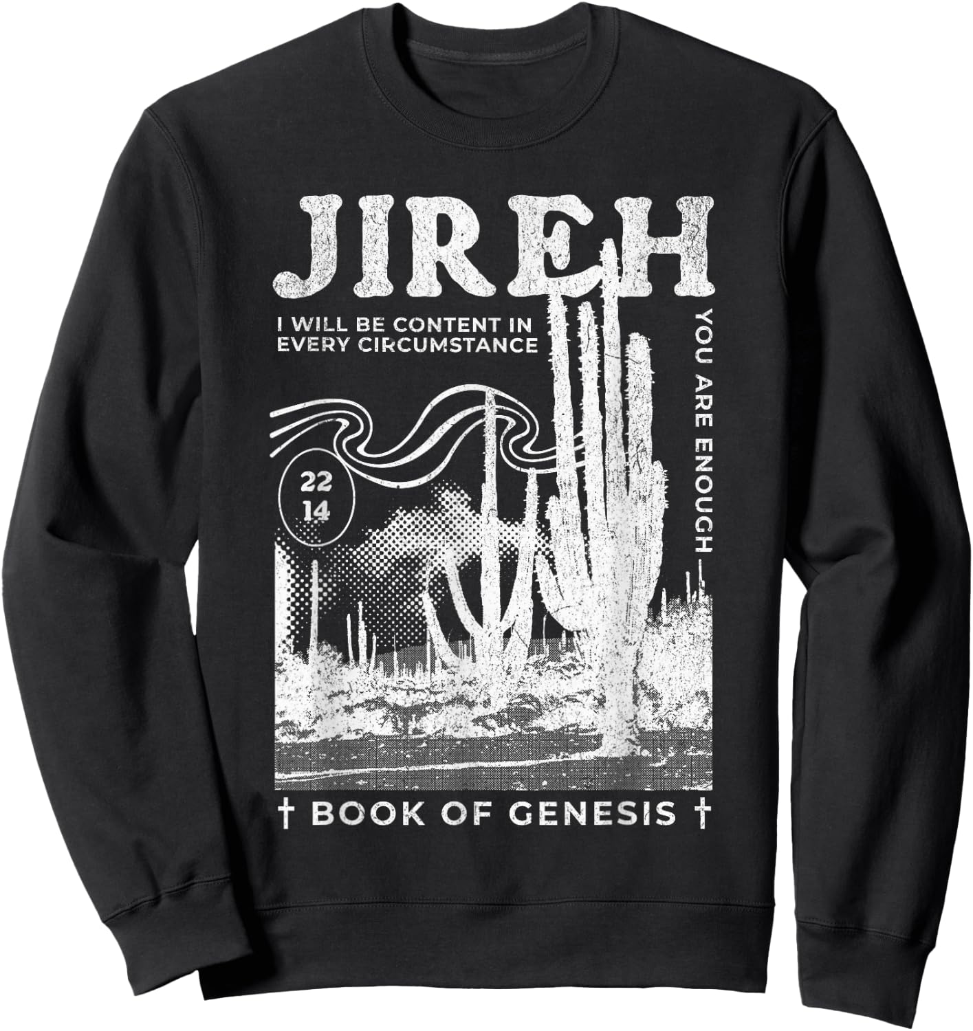 Jireh You Are Enough Boho Trendy Bible Verse Christian Sweatshirt - Sweatshirt | Black