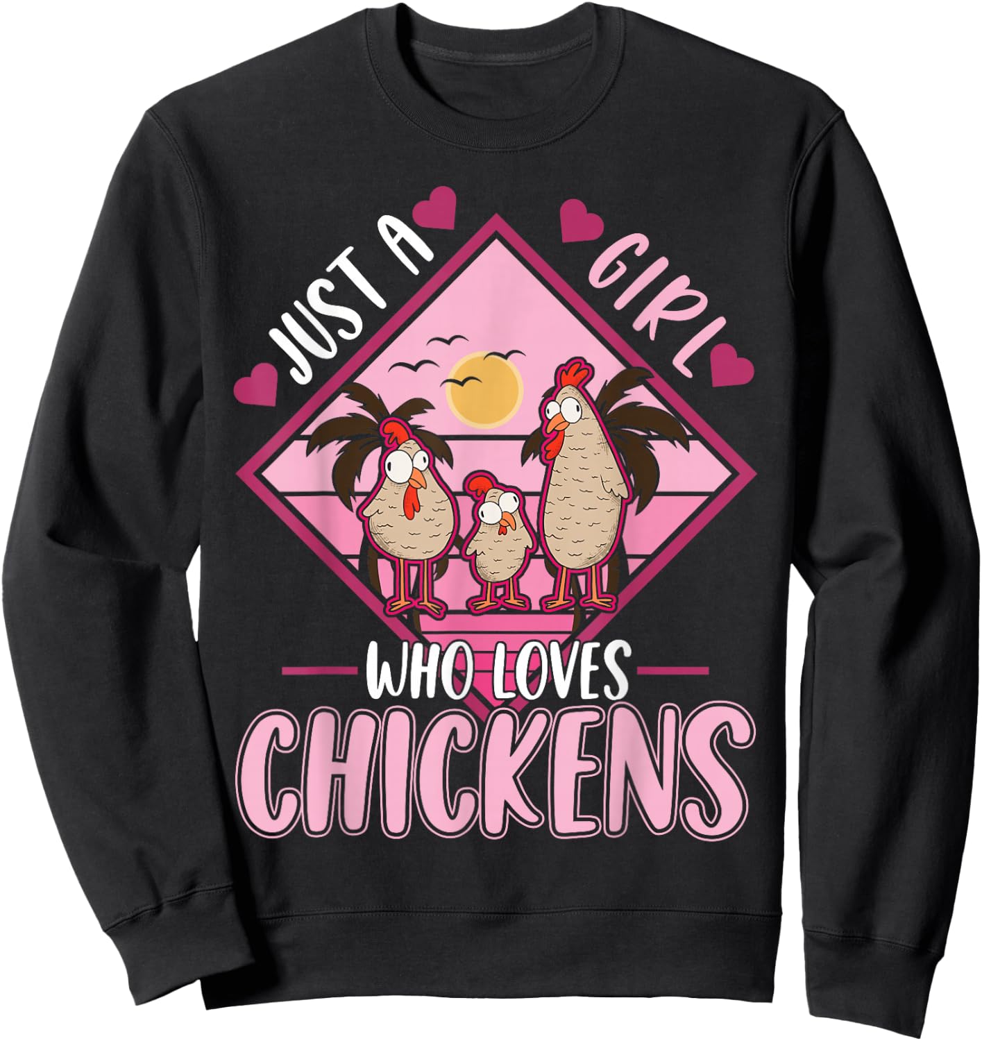 Just a Girl who Loves Chickens Girl Farmer Sweatshirt - Sweatshirt | Black