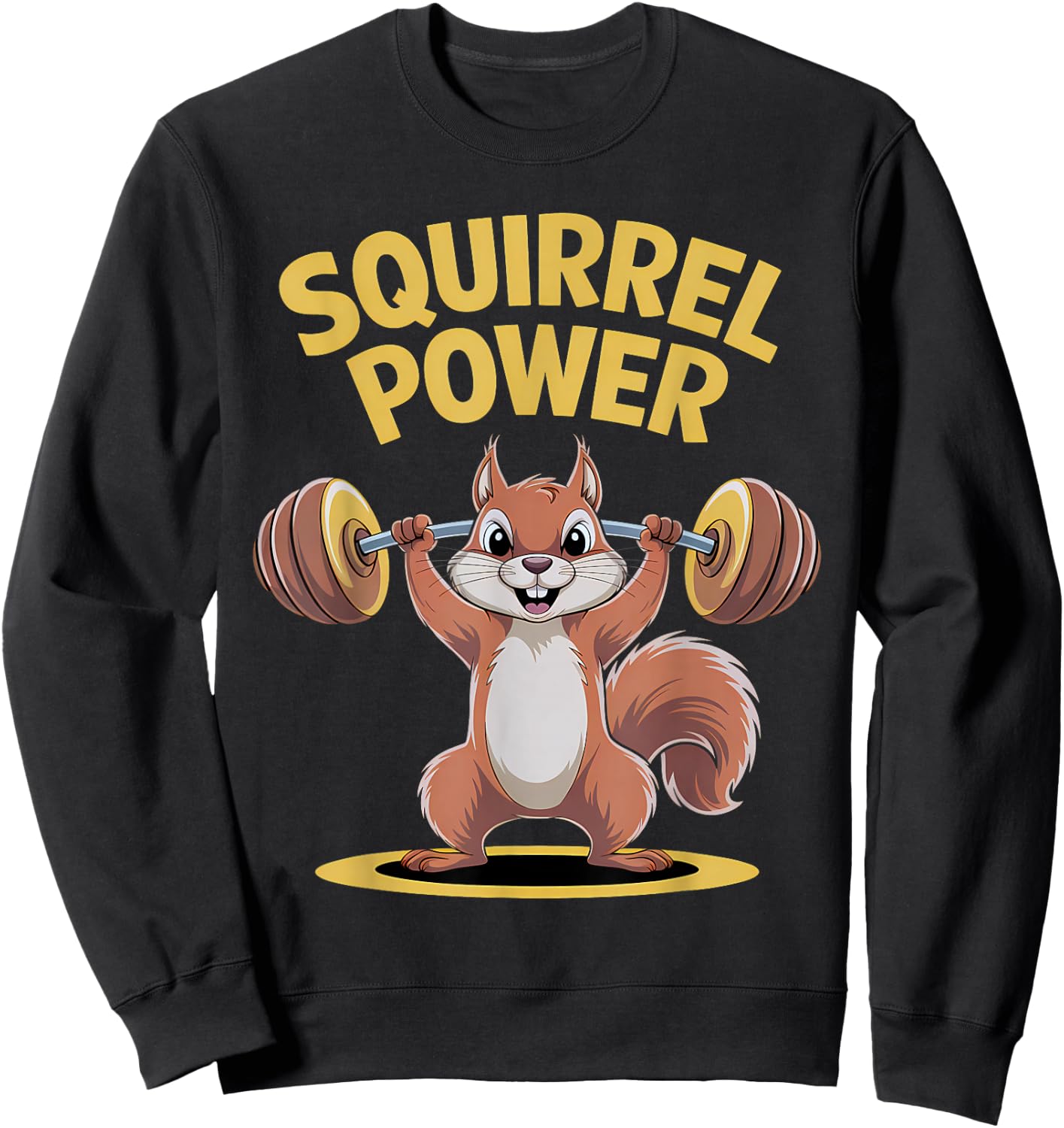 Squirrel Power Funny Strength Gym Weight Lifting Men Sweatshirt - Sweatshirt | Black