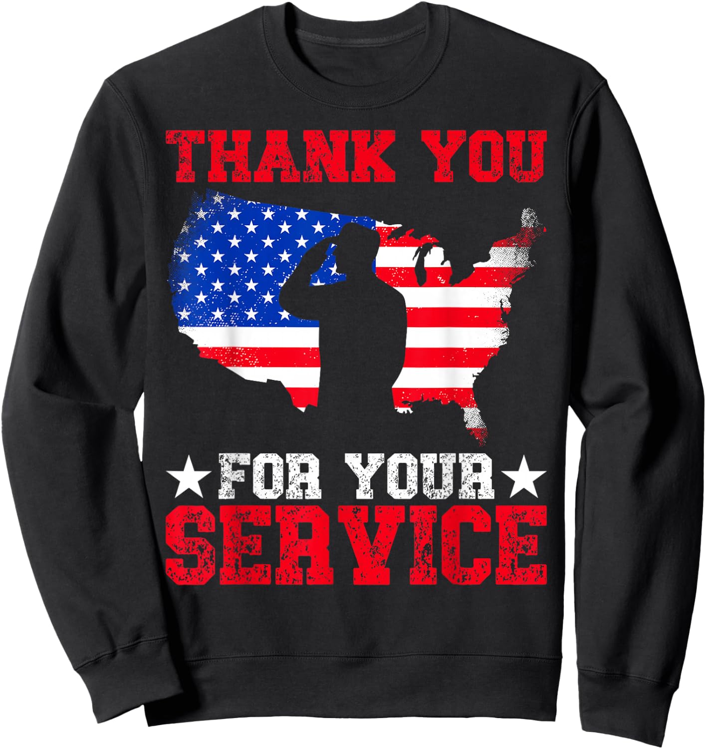 Thank You for Your Service Sweatshirt - Sweatshirt | Black
