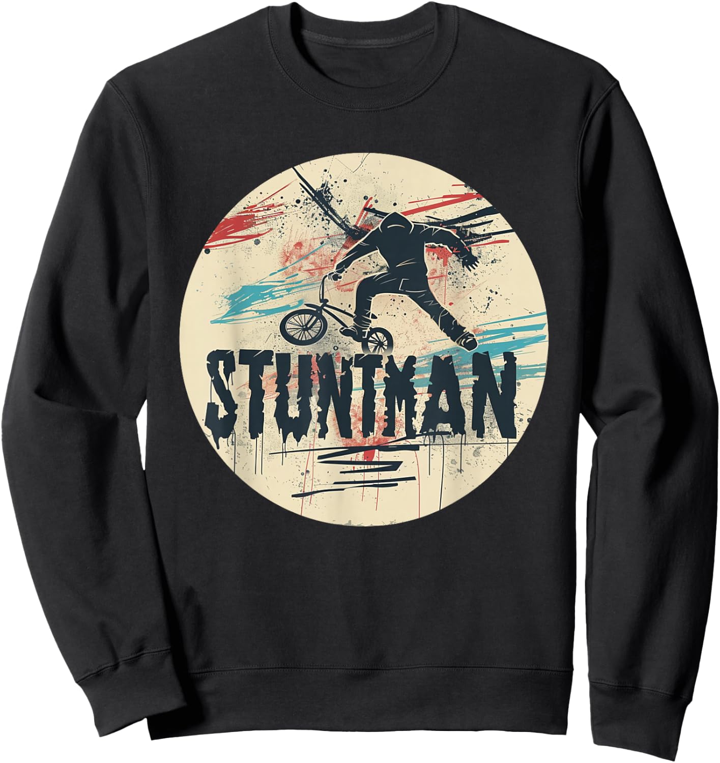 Nice Biker with Stuntman Speech Costume for Boys and Girls Sweatshirt - Sweatshirt | Black
