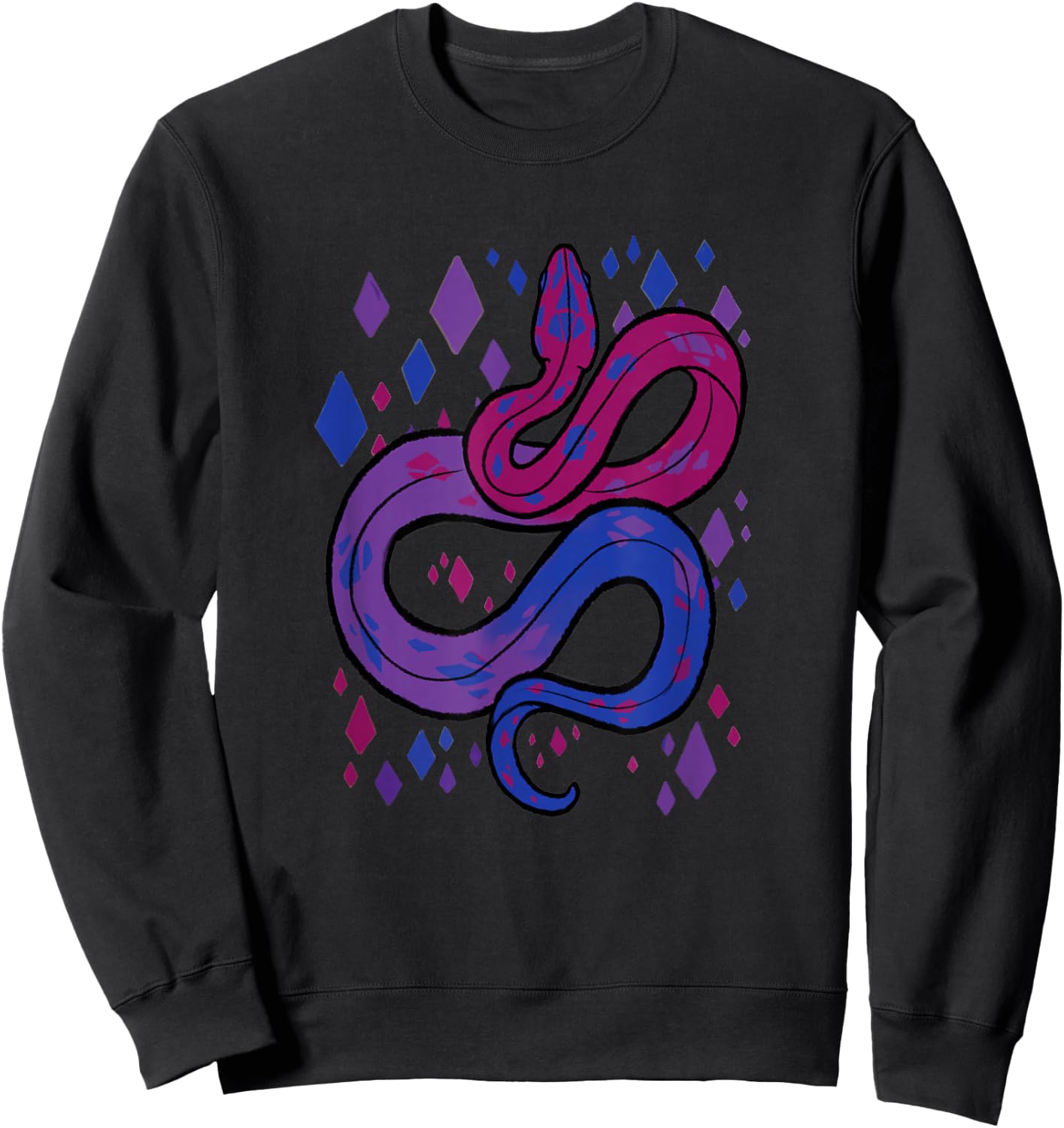 Bisexual Pride Flag Snake Sweatshirt - Sweatshirt | Black