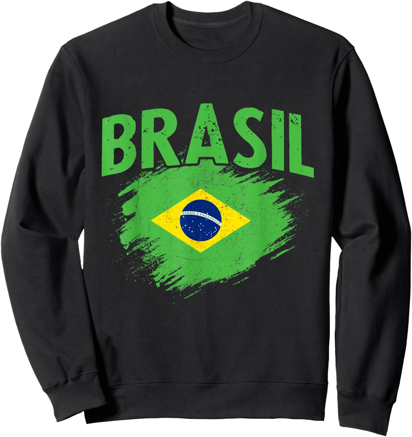 Brasil Vintage Flag Brazilian Pride Heritage Sweatshirt - Sweatshirt | Black