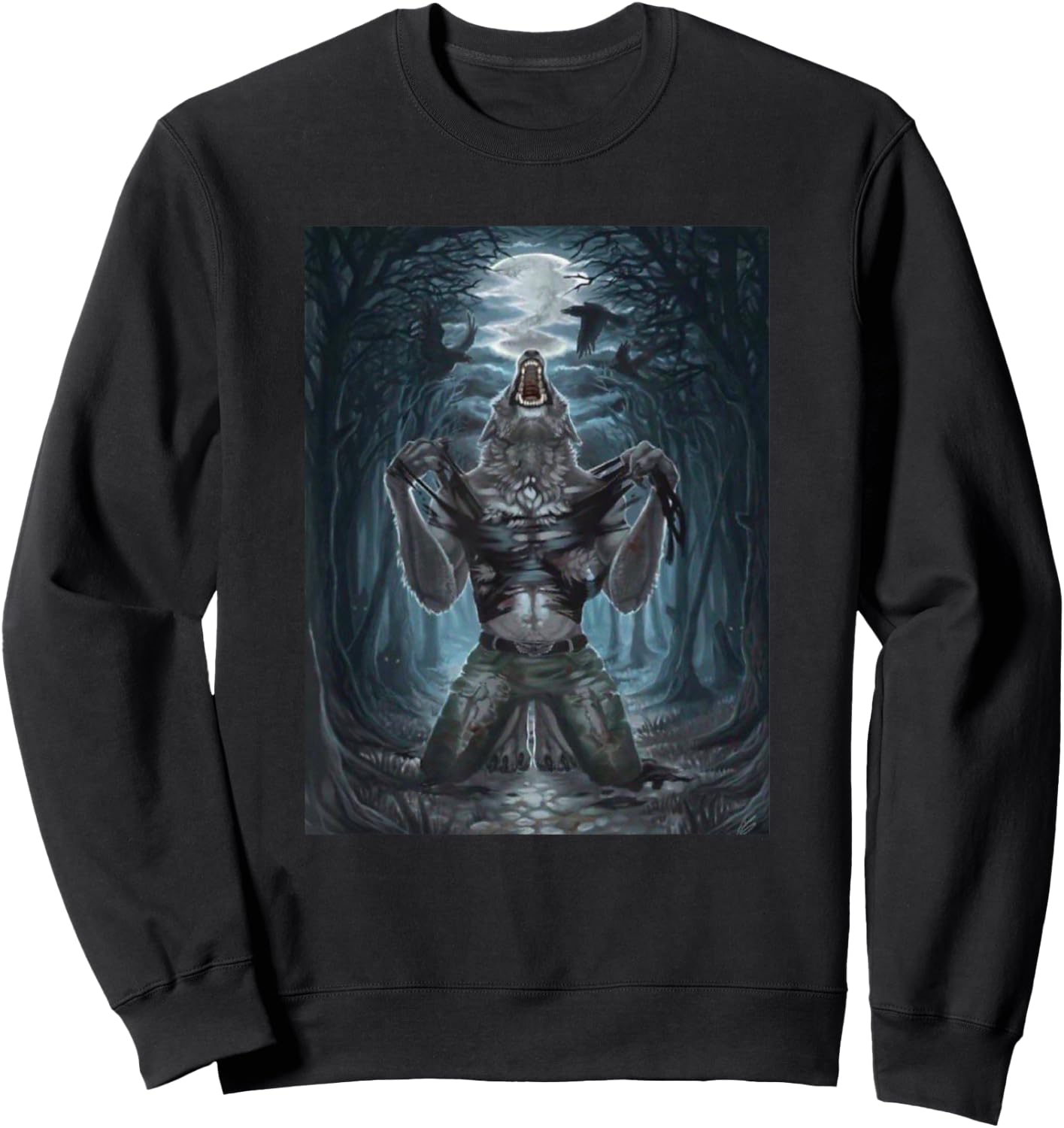 Wolf Ripping Meme Sweatshirt - Sweatshirt | Black
