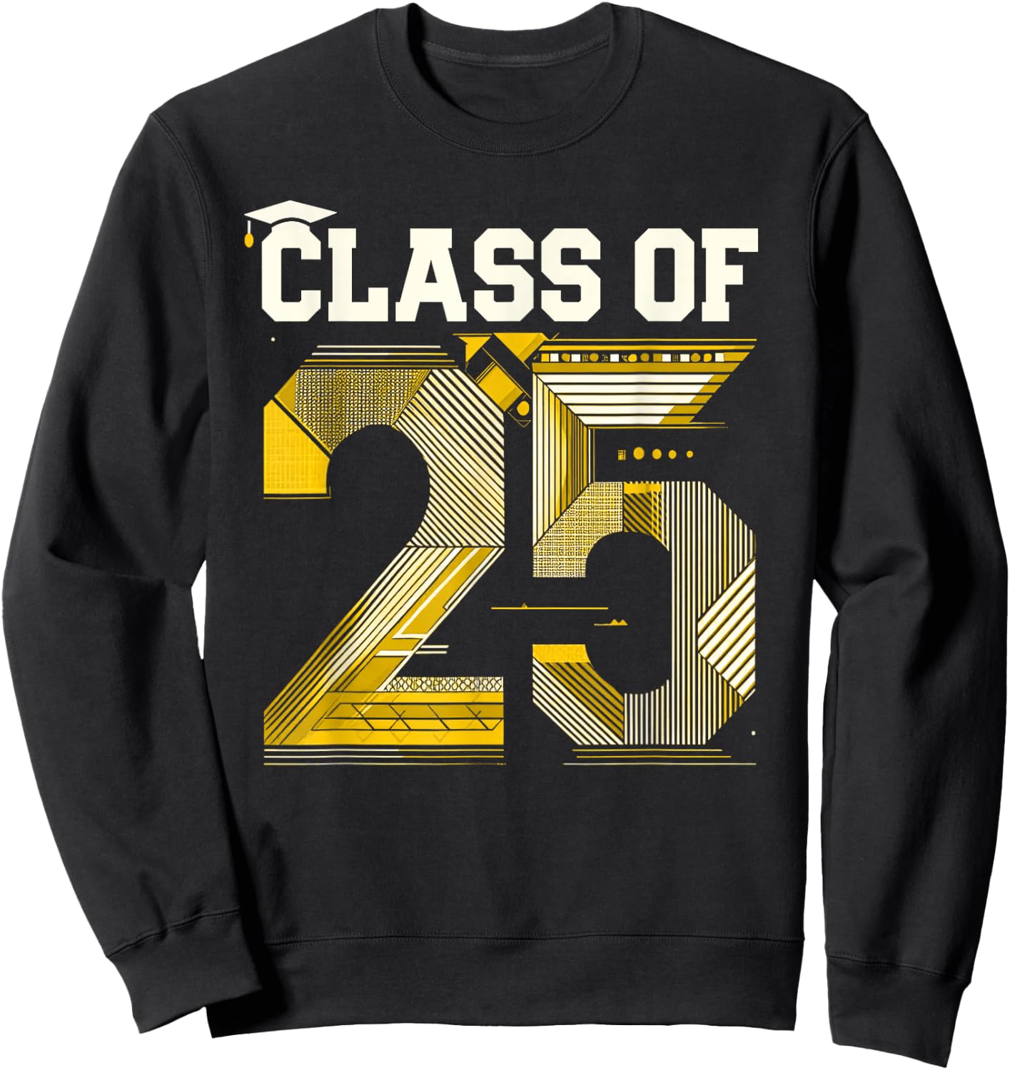 Class Of 2025 Shirt Graduation Senior High School College Sweatshirt - Sweatshirt | Black